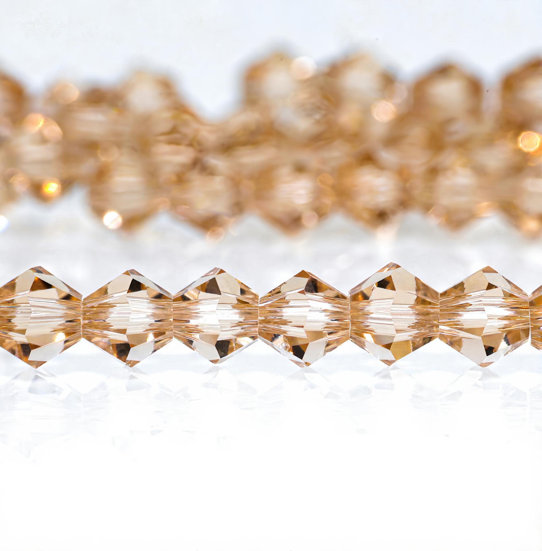 K9 Glass Faceted Bicone Beads – Ultra-Transparent, Lead-Free, Premium Quality