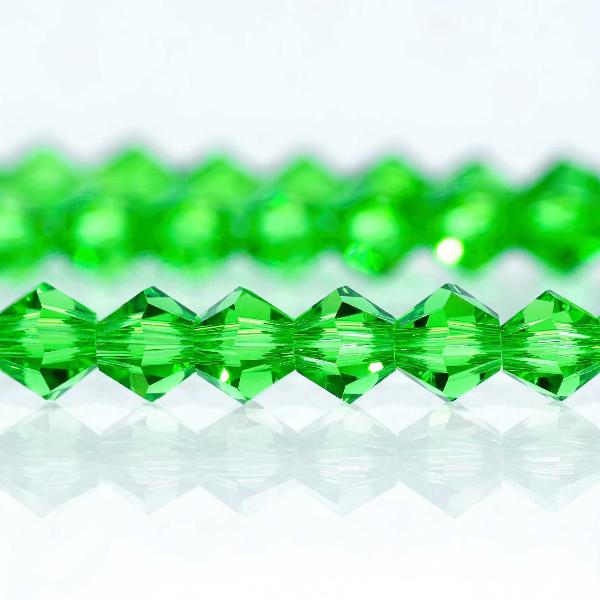 K9 Glass Faceted Bicone Beads – Ultra-Transparent, Lead-Free, Premium Quality