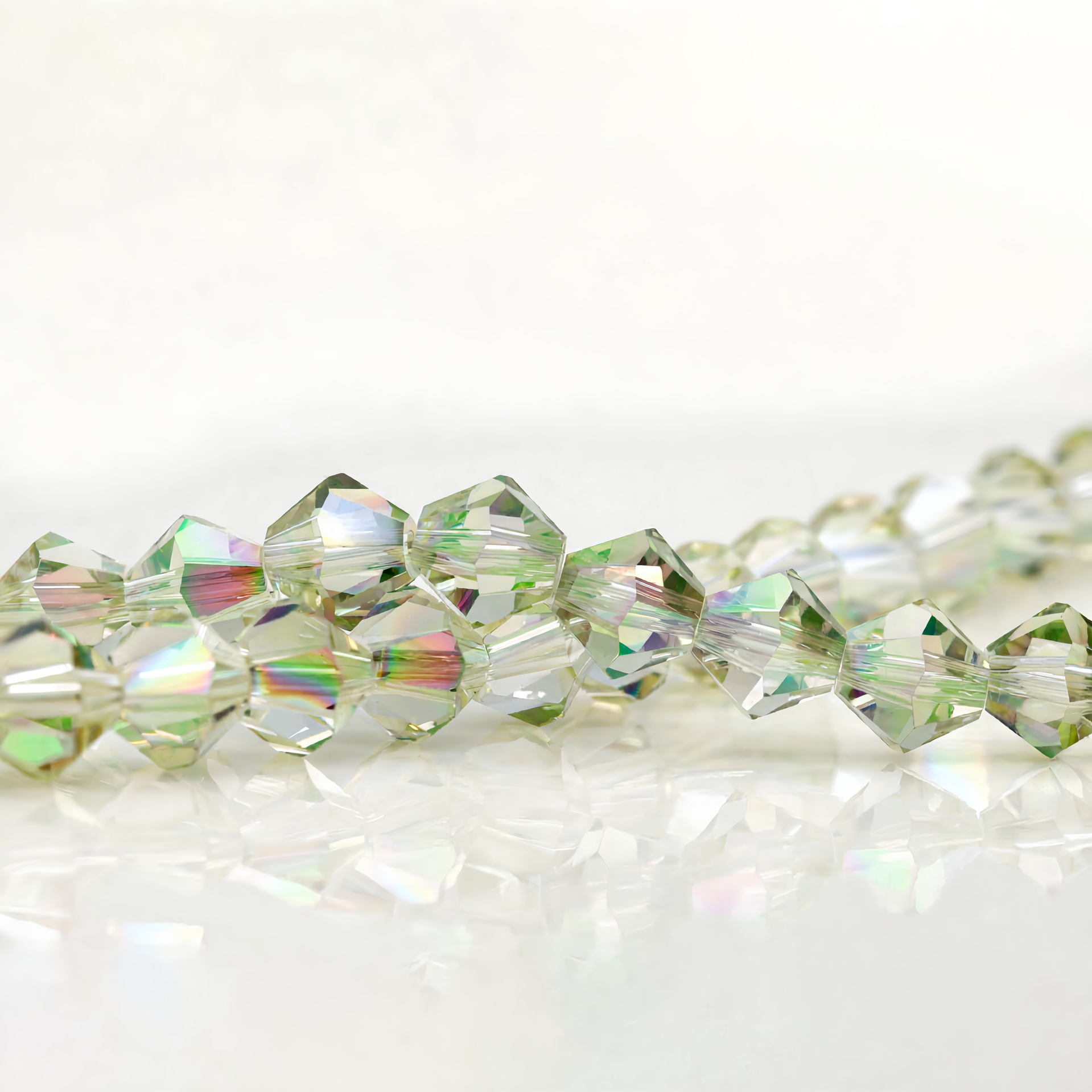 K9 Glass Faceted Bicone Beads – Ultra-Transparent, Lead-Free, Premium Quality