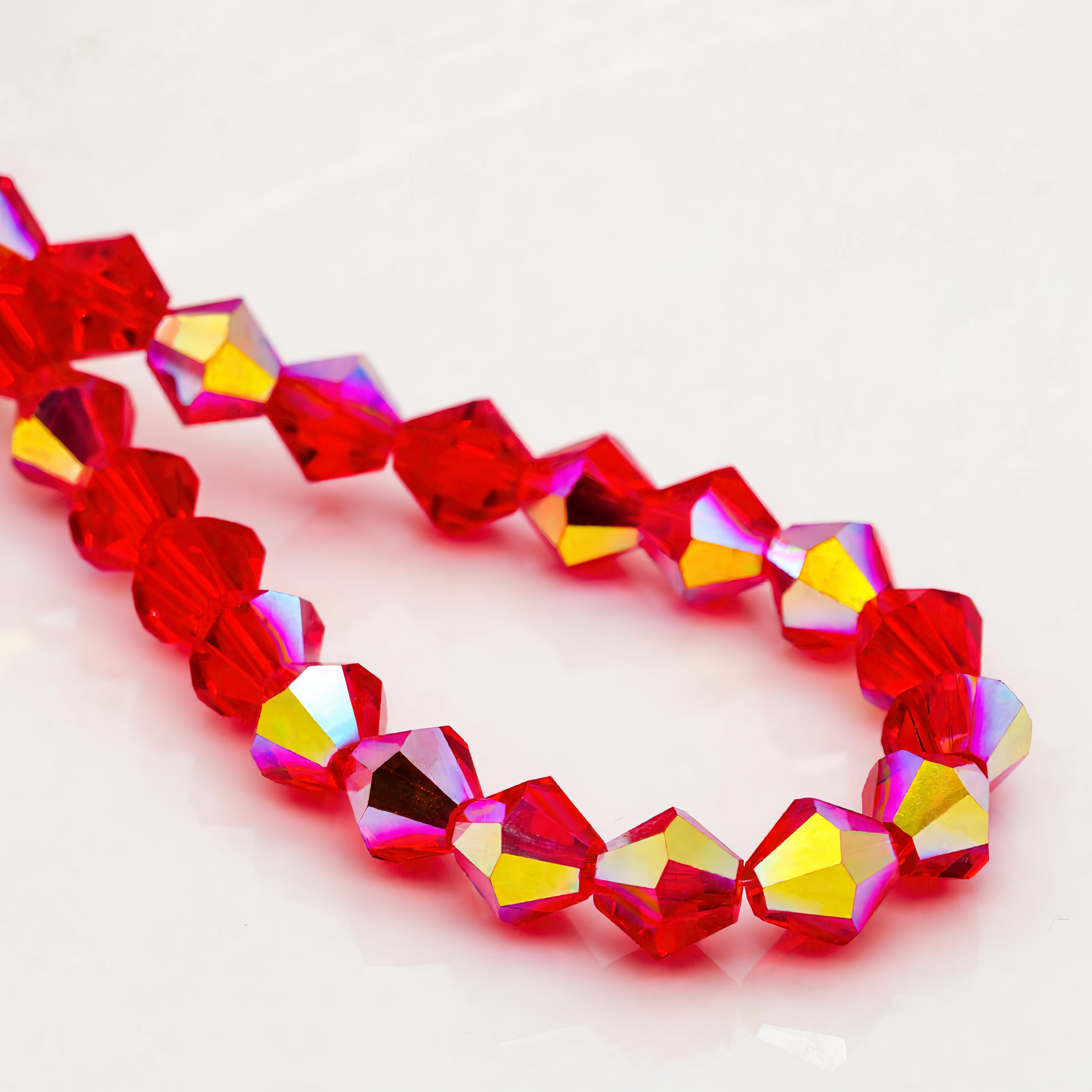 K9 Glass Faceted Bicone Beads – Ultra-Transparent, Lead-Free, Premium Quality