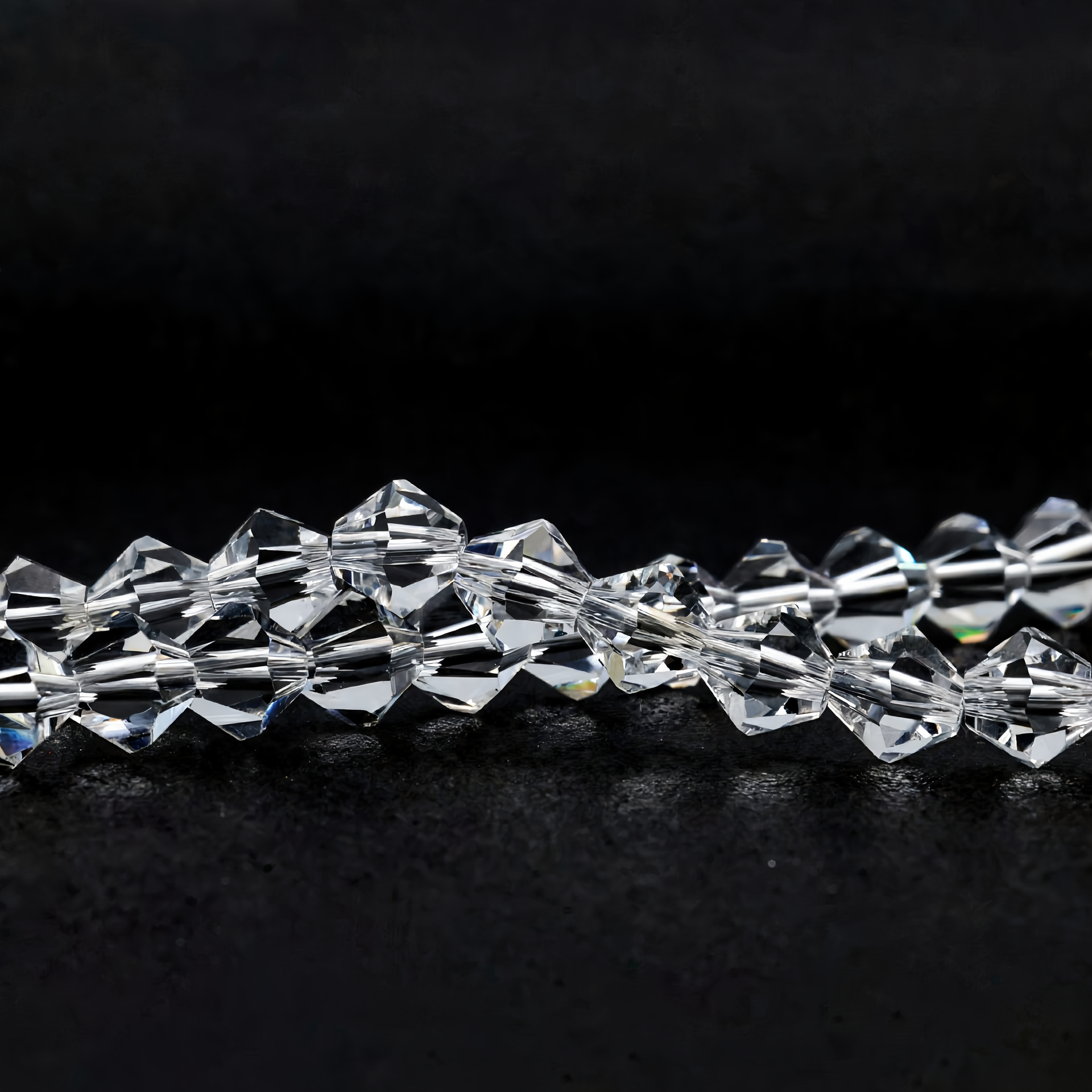 K9 Crystal Glass Faceted Bicone Beads – Ultra-Transparent, Lead-Free, Premium Quality