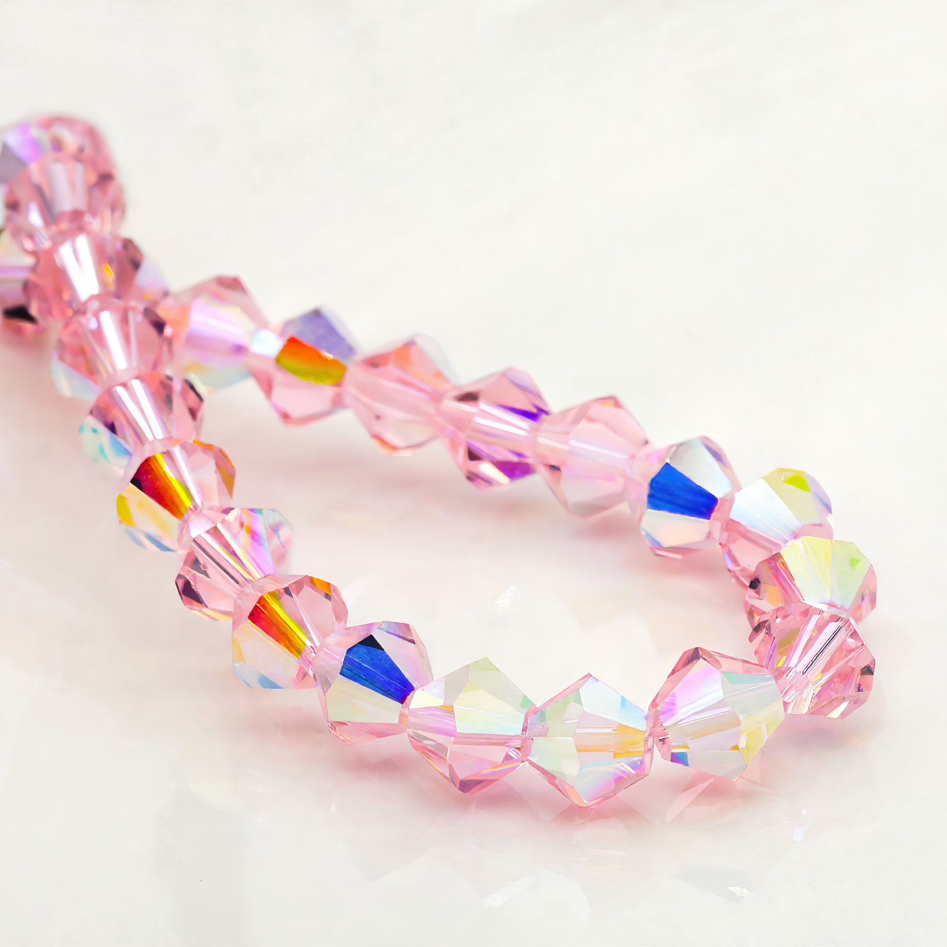 K9 Crystal Glass Faceted Bicone Beads – Ultra-Transparent, Lead-Free, Premium Quality