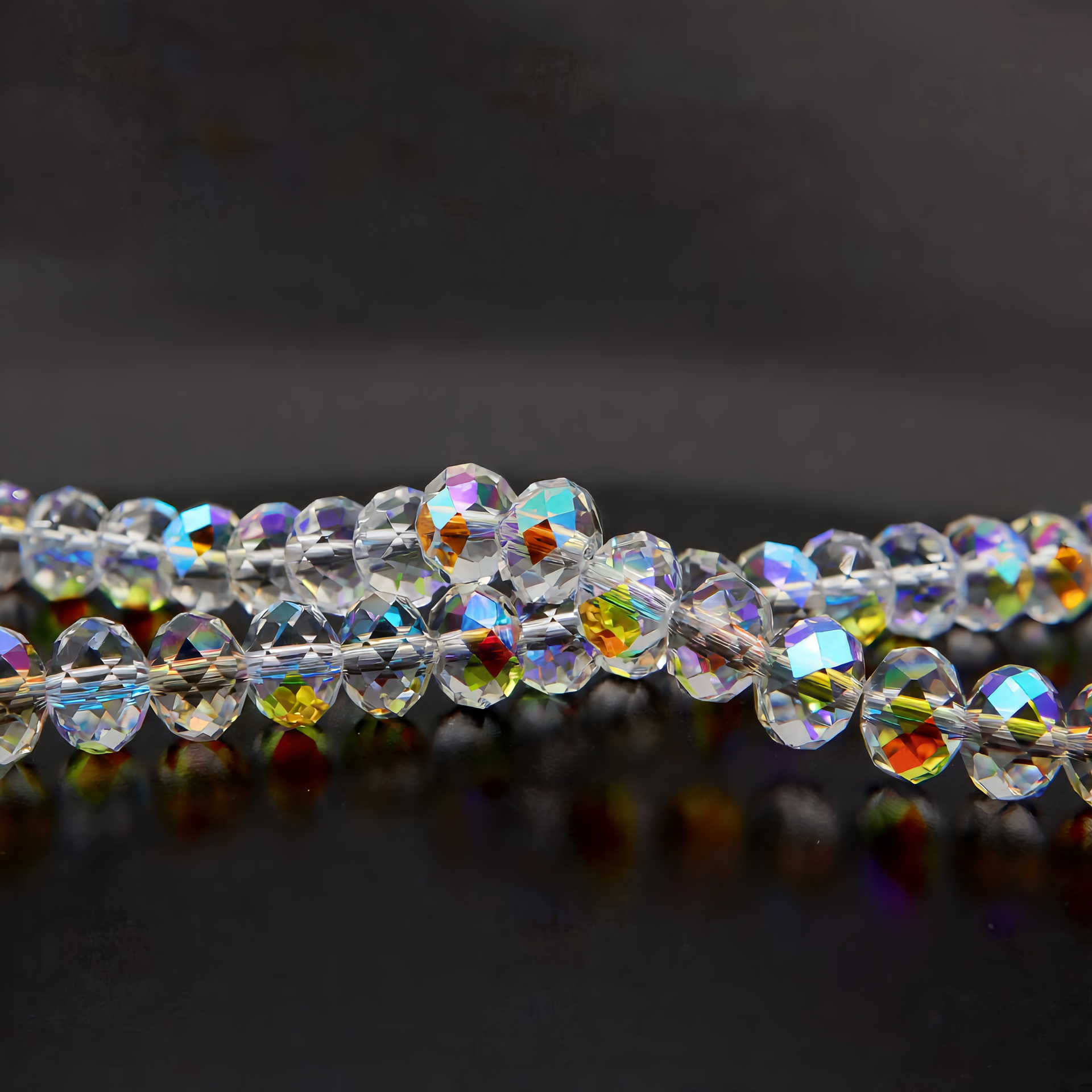 K9 Glass Faceted Rondelle Beads – Ultra-Transparent, Lead-Free, Premium Quality