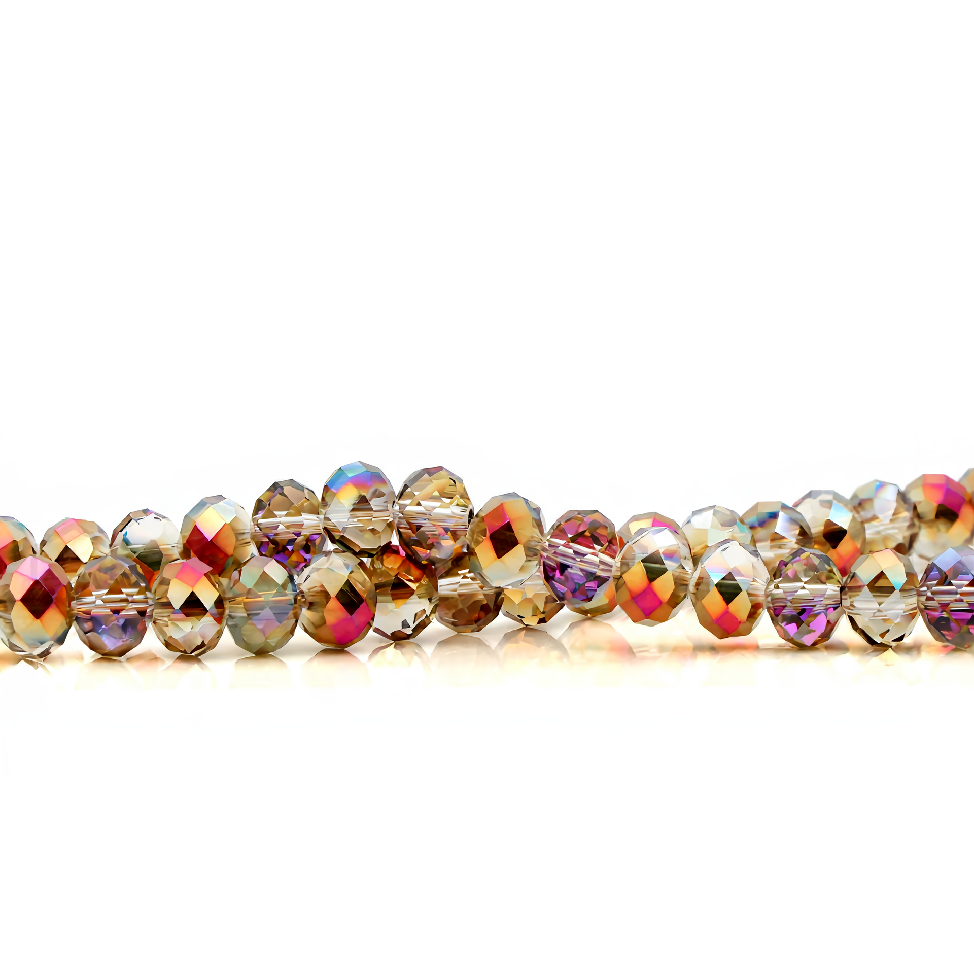 K9 Glass Faceted Rondelle Beads – Ultra-Transparent, Lead-Free, Premium Quality