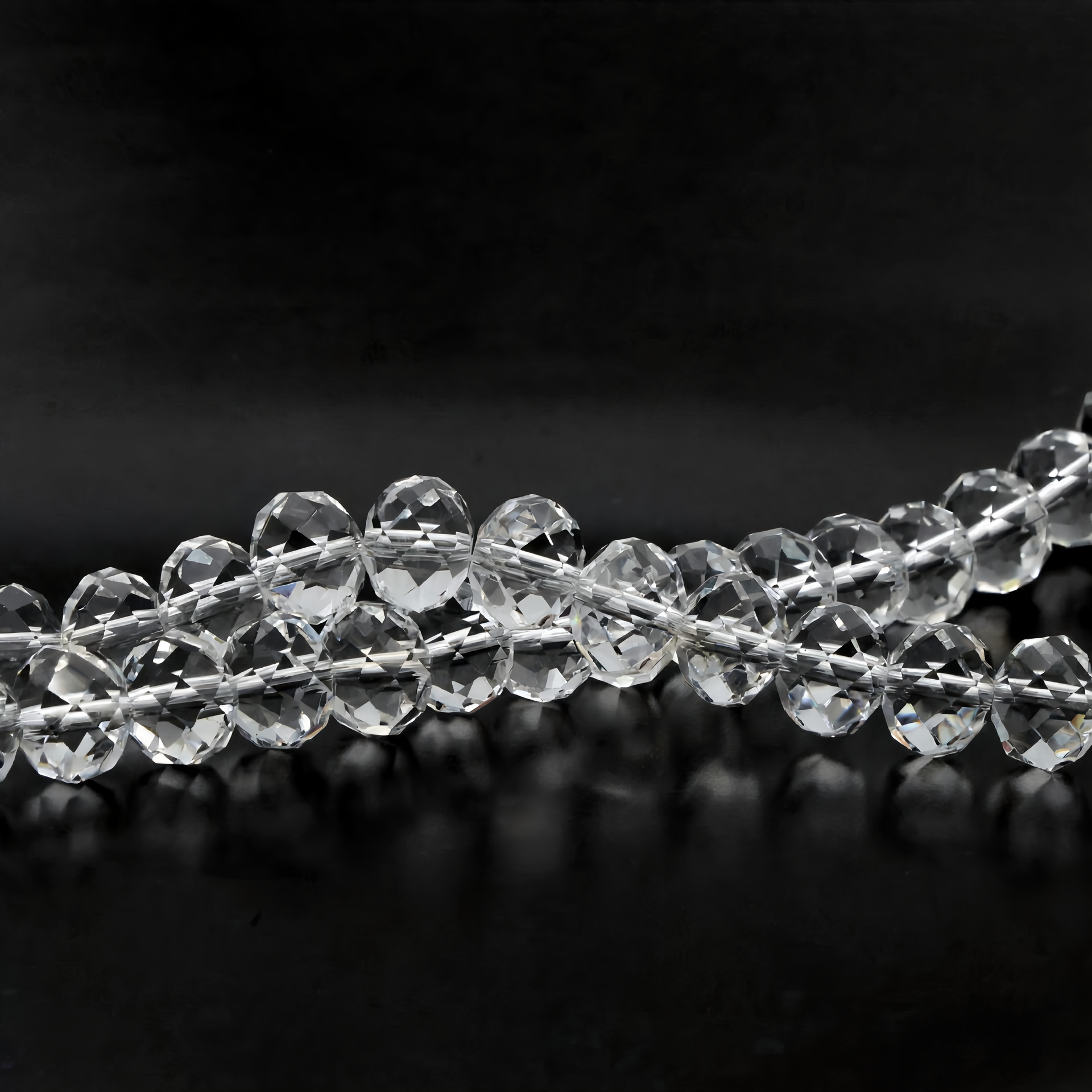 K9 Glass Faceted Rondelle Beads – Ultra-Transparent, Lead-Free, Premium Quality