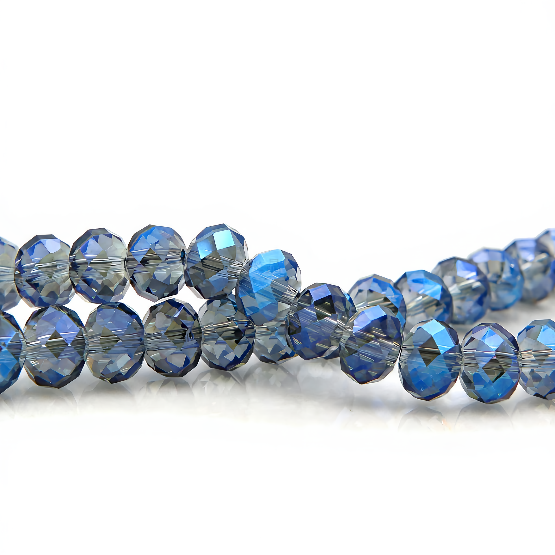 K9 Glass Faceted Rondelle Beads – Ultra-Transparent, Lead-Free, Premium Quality