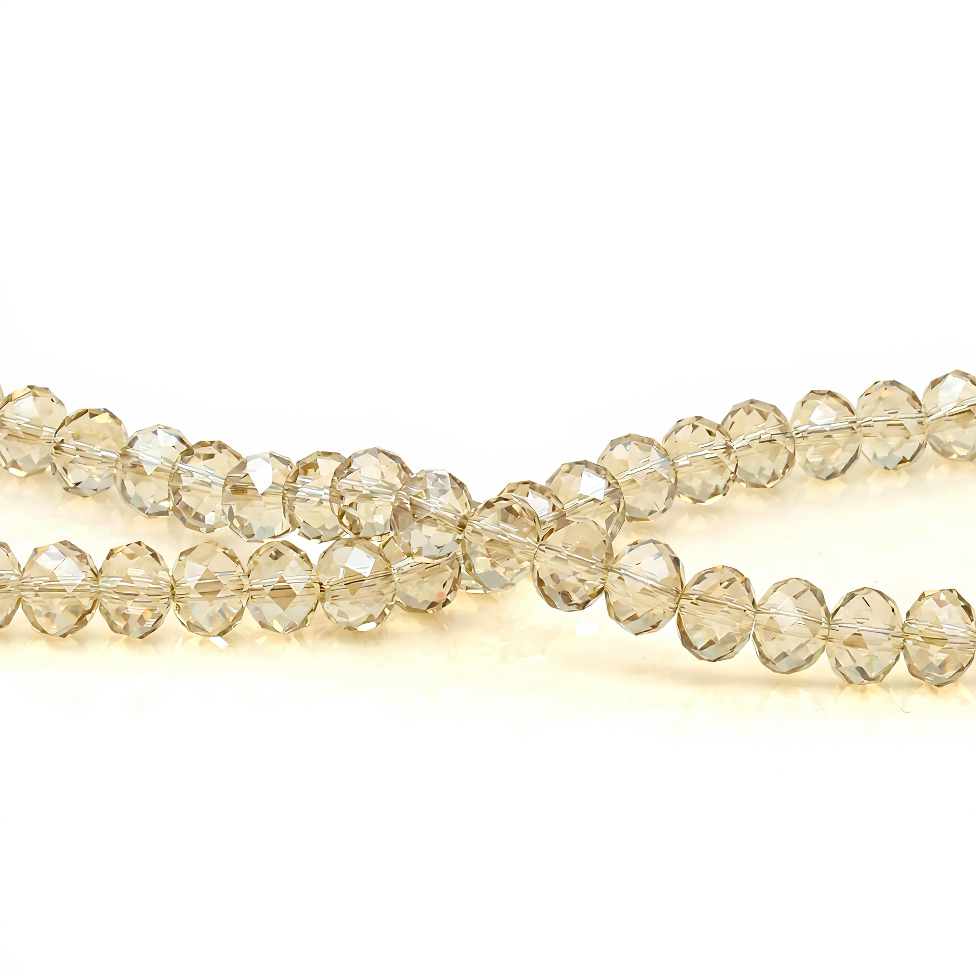 K9 Glass Faceted Rondelle Beads – Ultra-Transparent, Lead-Free, Premium Quality