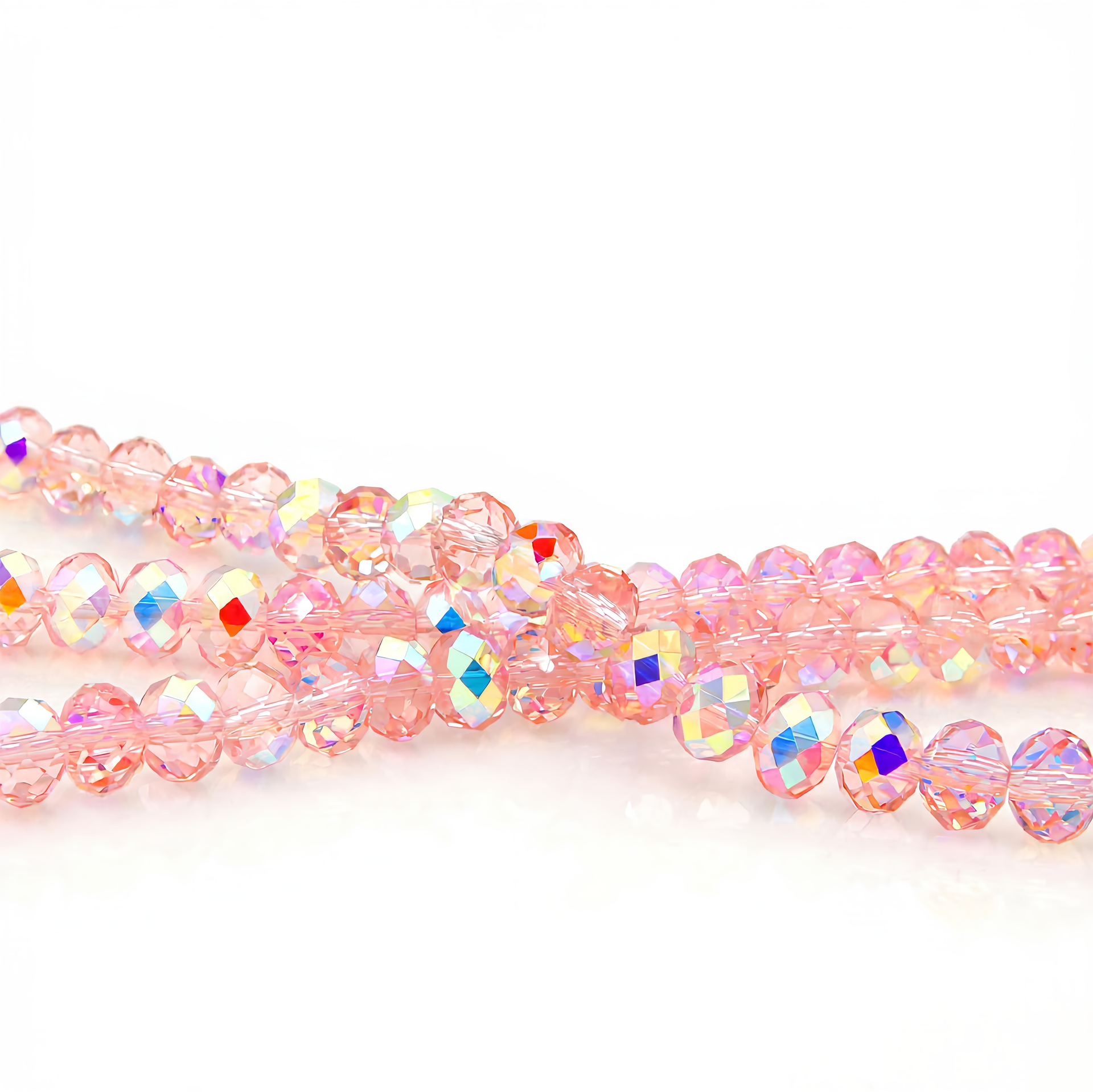 K9 Glass Faceted Rondelle Beads – Ultra-Transparent, Lead-Free, Premium Quality