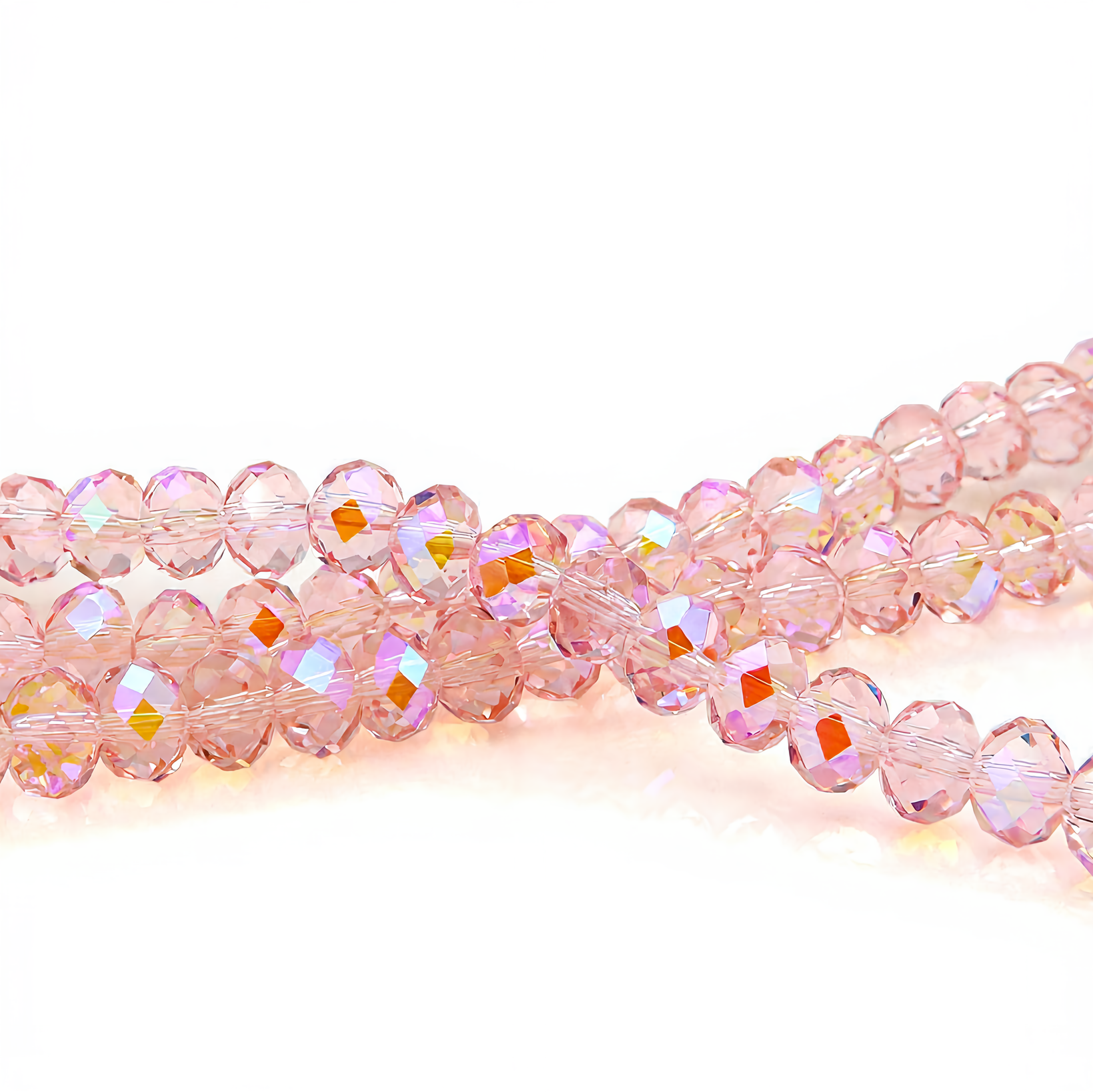 K9 Glass Faceted Rondelle Beads – Ultra-Transparent, Lead-Free, Premium Quality
