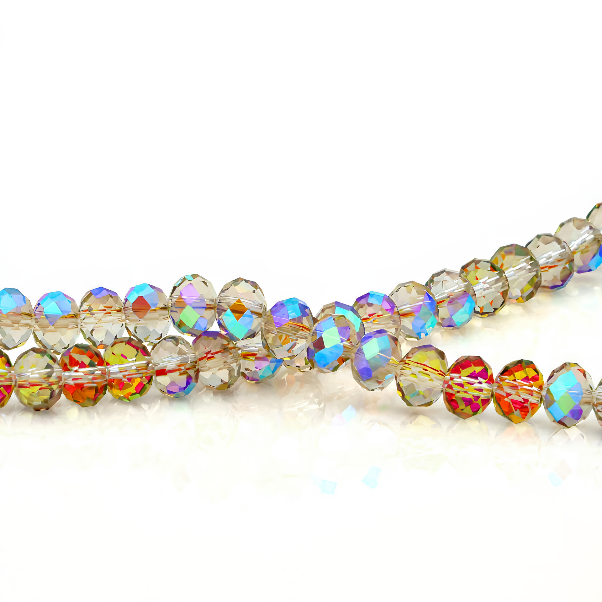 K9 Glass Faceted Rondelle Beads – Ultra-Transparent, Lead-Free, Premium Quality