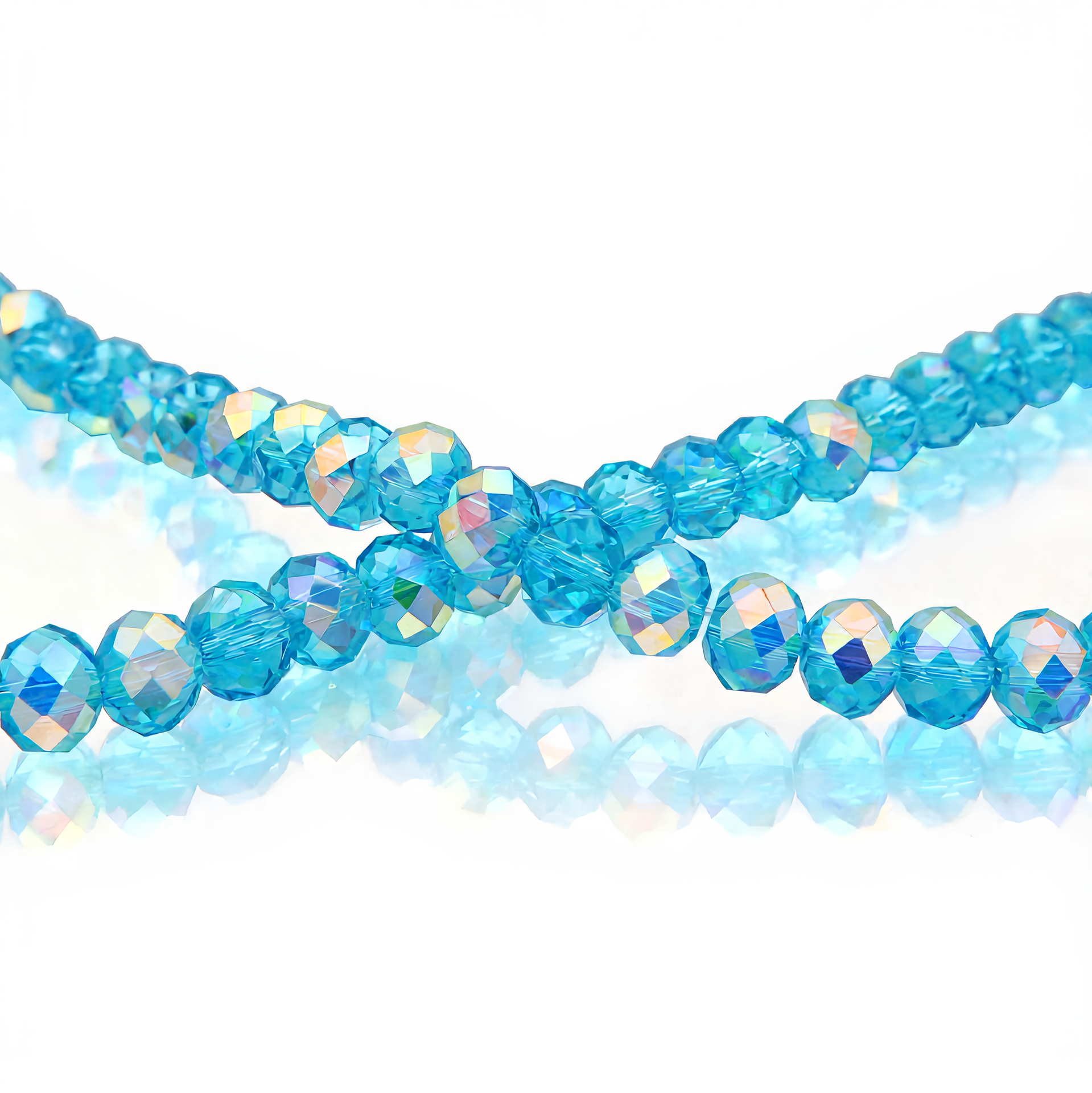 K9 Glass Faceted Rondelle Beads – Ultra-Transparent, Lead-Free, Premium Quality