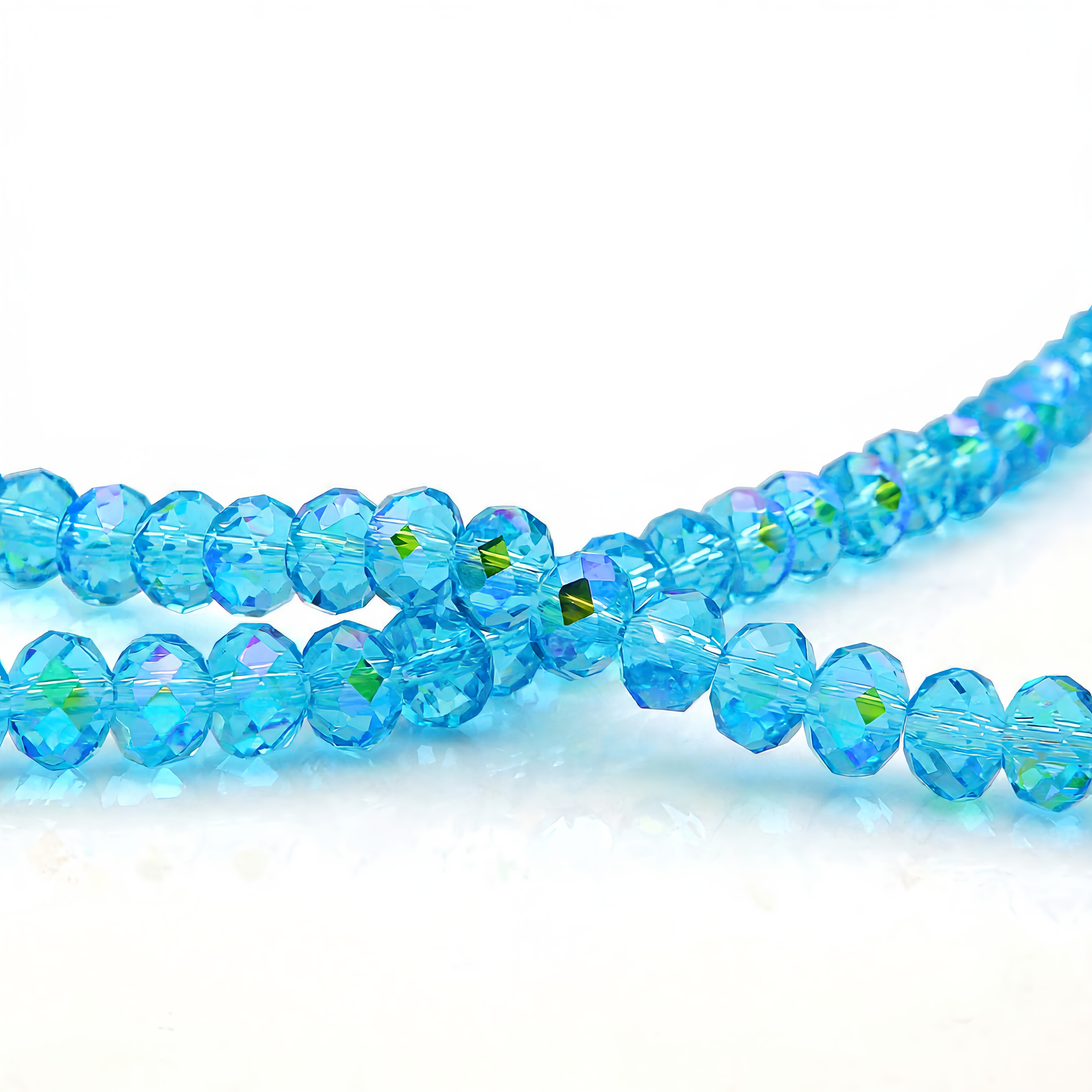 K9 Glass Faceted Rondelle Beads – Ultra-Transparent, Lead-Free, Premium Quality
