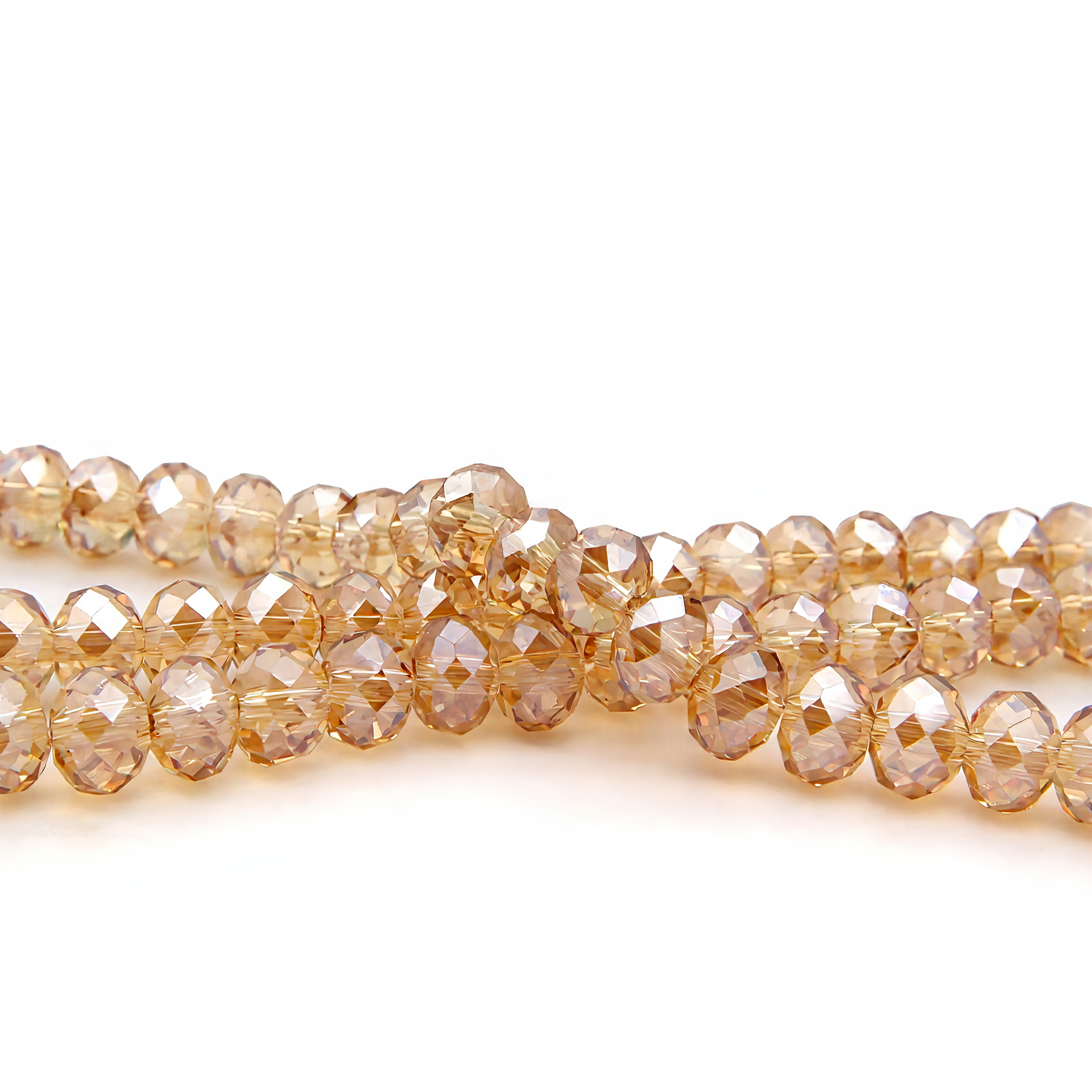 K9 Glass Faceted Rondelle Beads – Ultra-Transparent, Lead-Free, Premium Quality