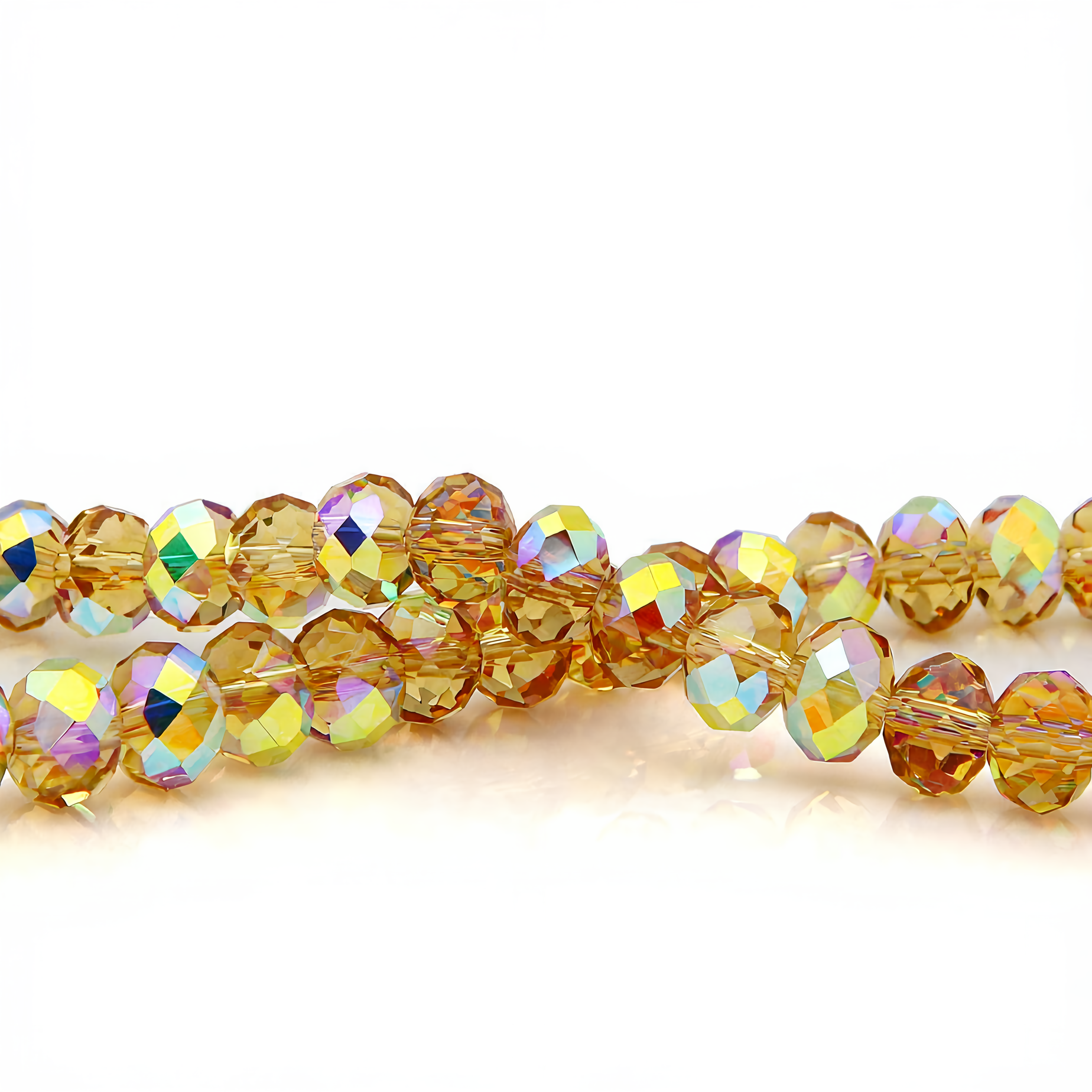 K9 Glass Faceted Rondelle Beads – Ultra-Transparent, Lead-Free, Premium Quality