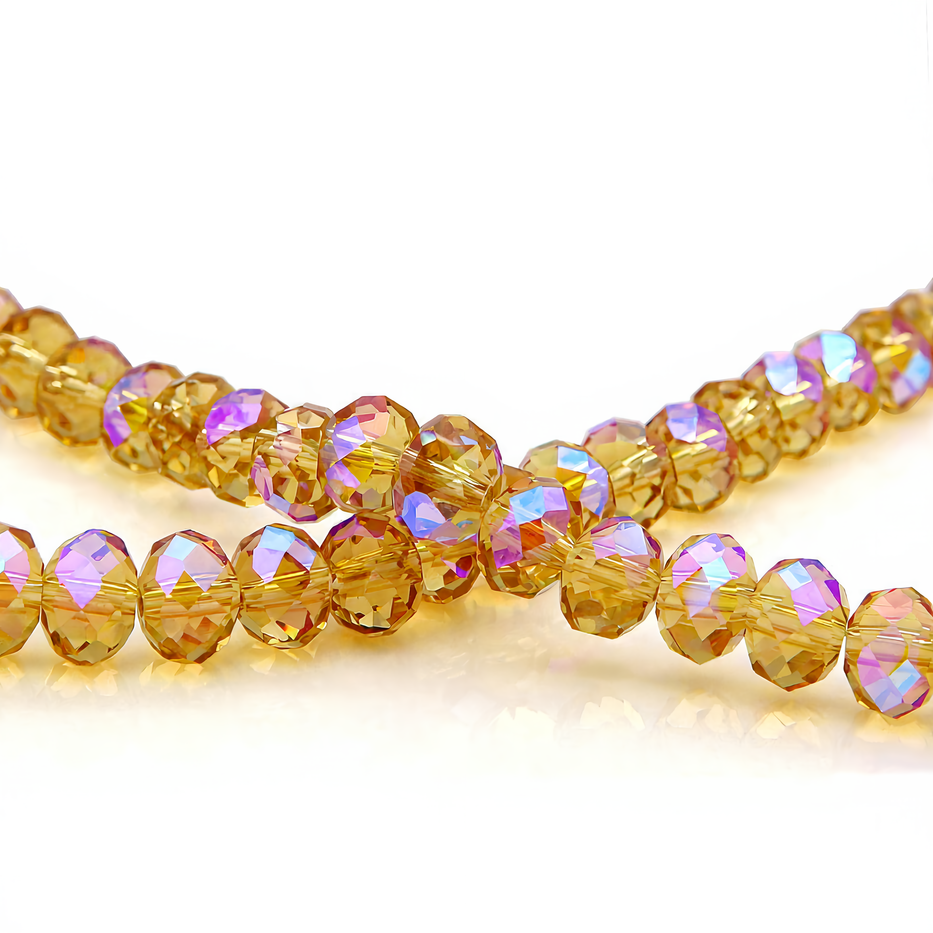 K9 Glass Faceted Rondelle Beads – Ultra-Transparent, Lead-Free, Premium Quality