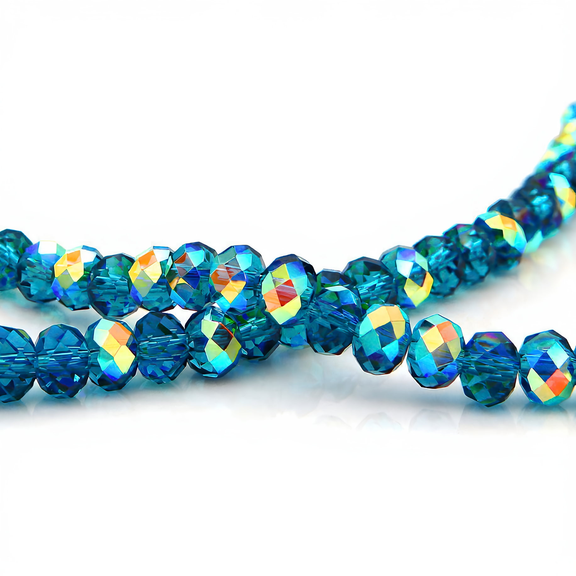 K9 Glass Faceted Rondelle Beads – Ultra-Transparent, Lead-Free, Premium Quality