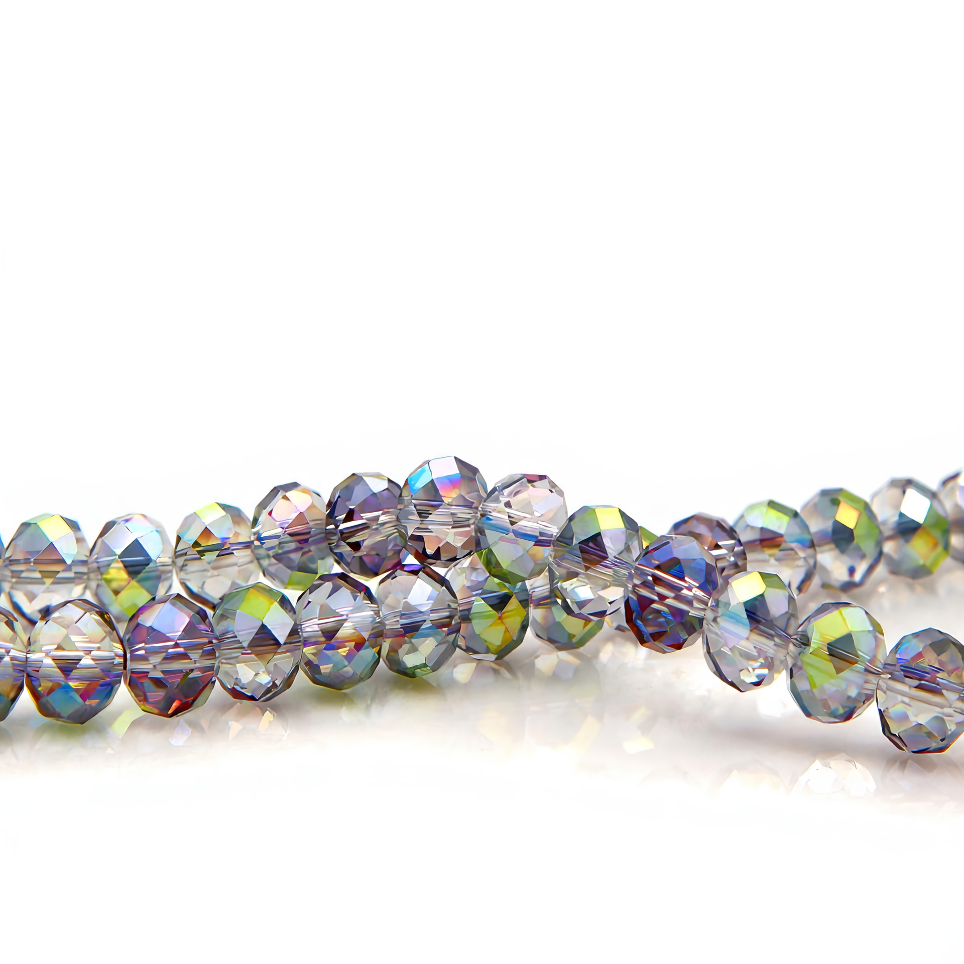 K9 Glass Faceted Rondelle Beads – Ultra-Transparent, Lead-Free, Premium Quality