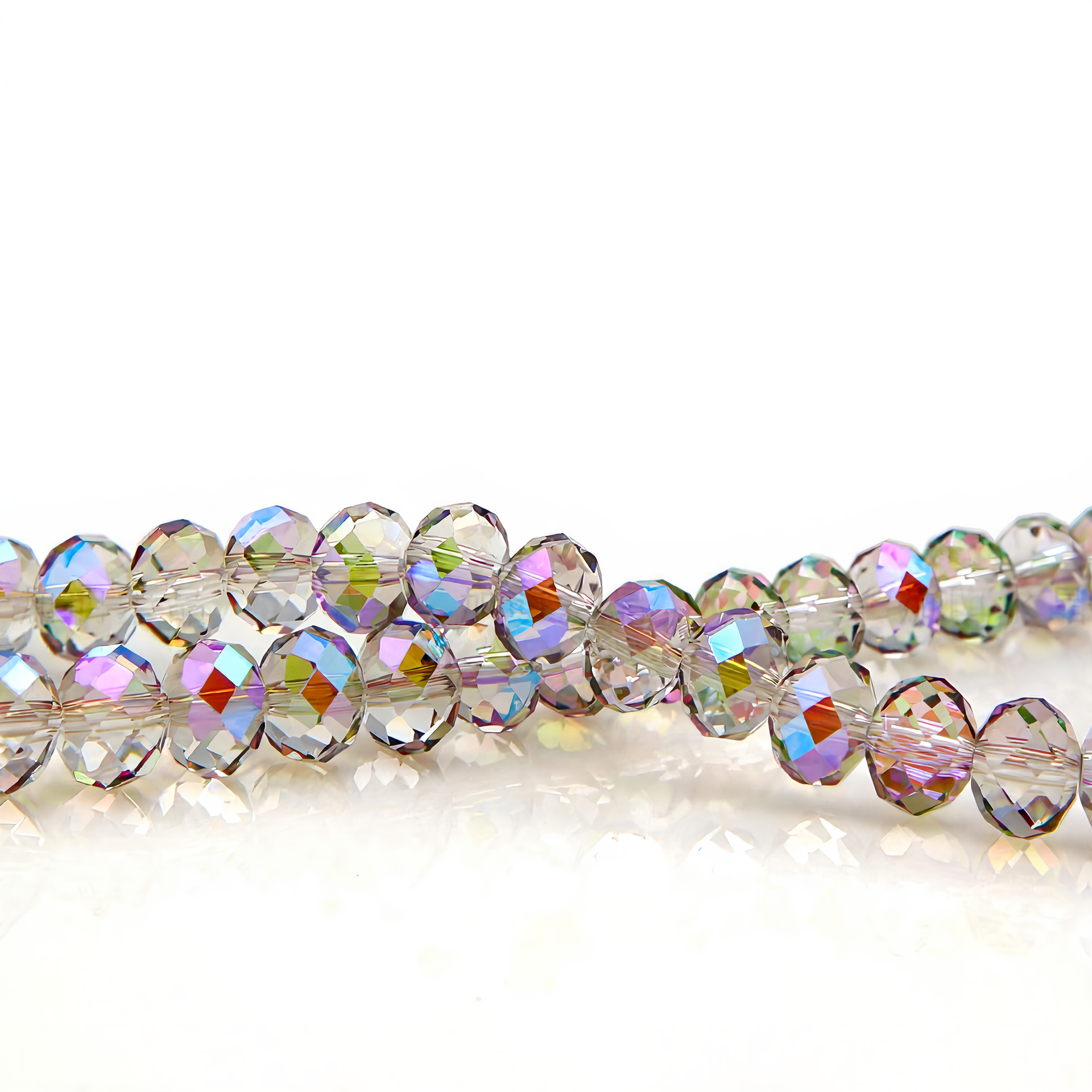 K9 Glass Faceted Rondelle Beads – Ultra-Transparent, Lead-Free, Premium Quality