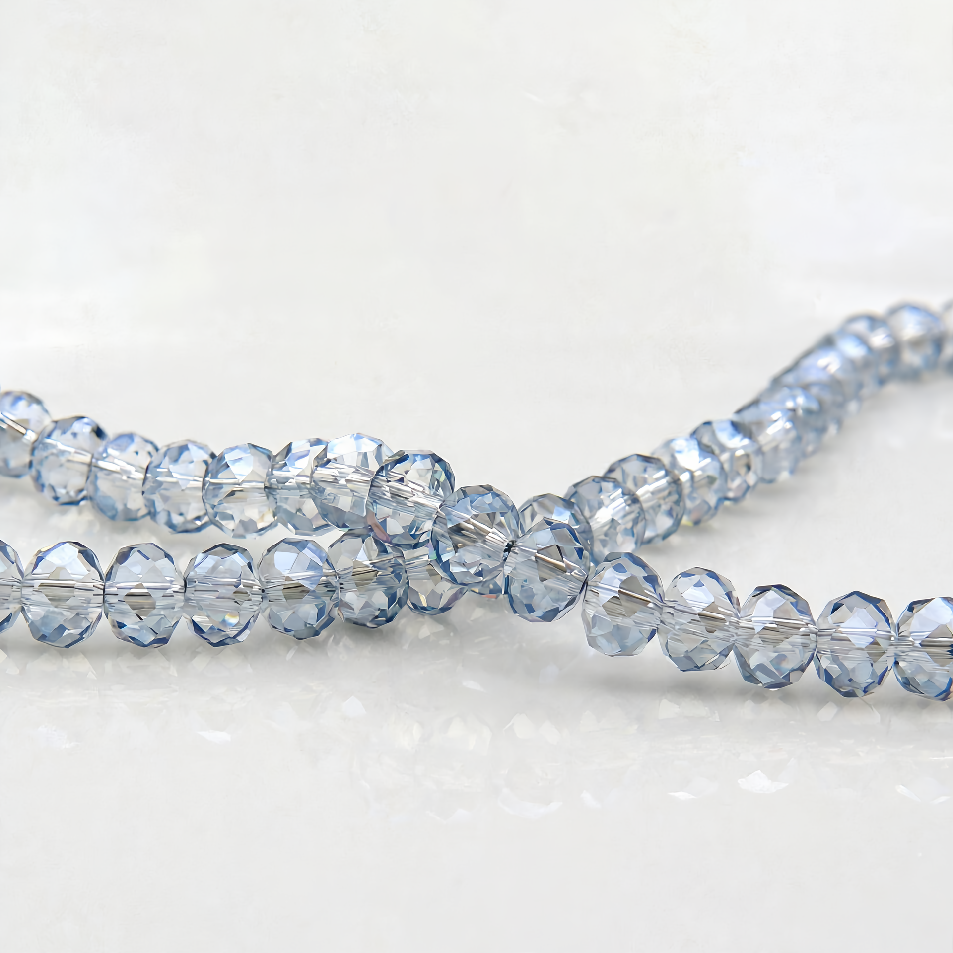 K9 Glass Faceted Rondelle Beads – Ultra-Transparent, Lead-Free, Premium Quality