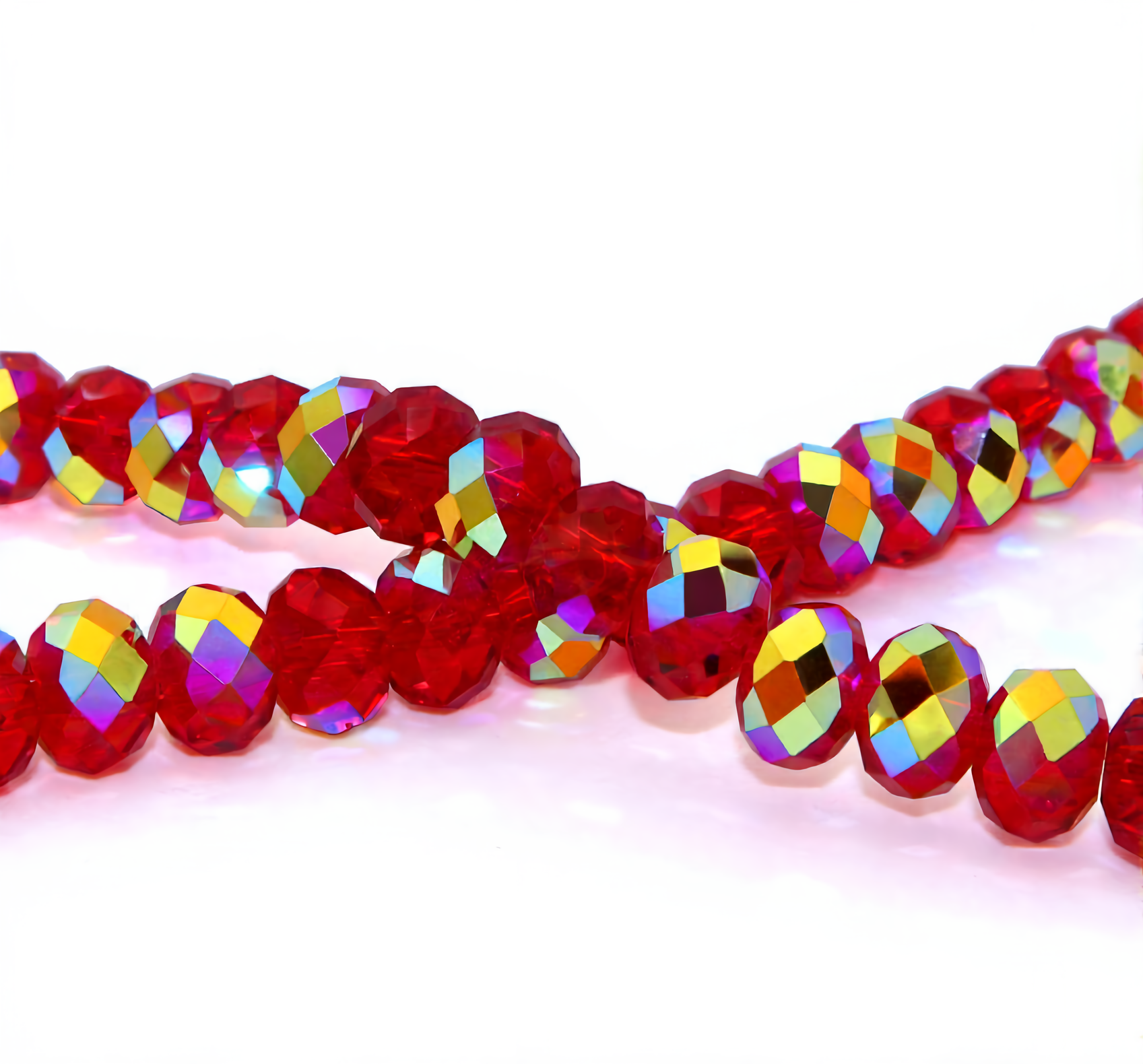 K9 Glass Faceted Rondelle Beads – Ultra-Transparent, Lead-Free, Premium Quality