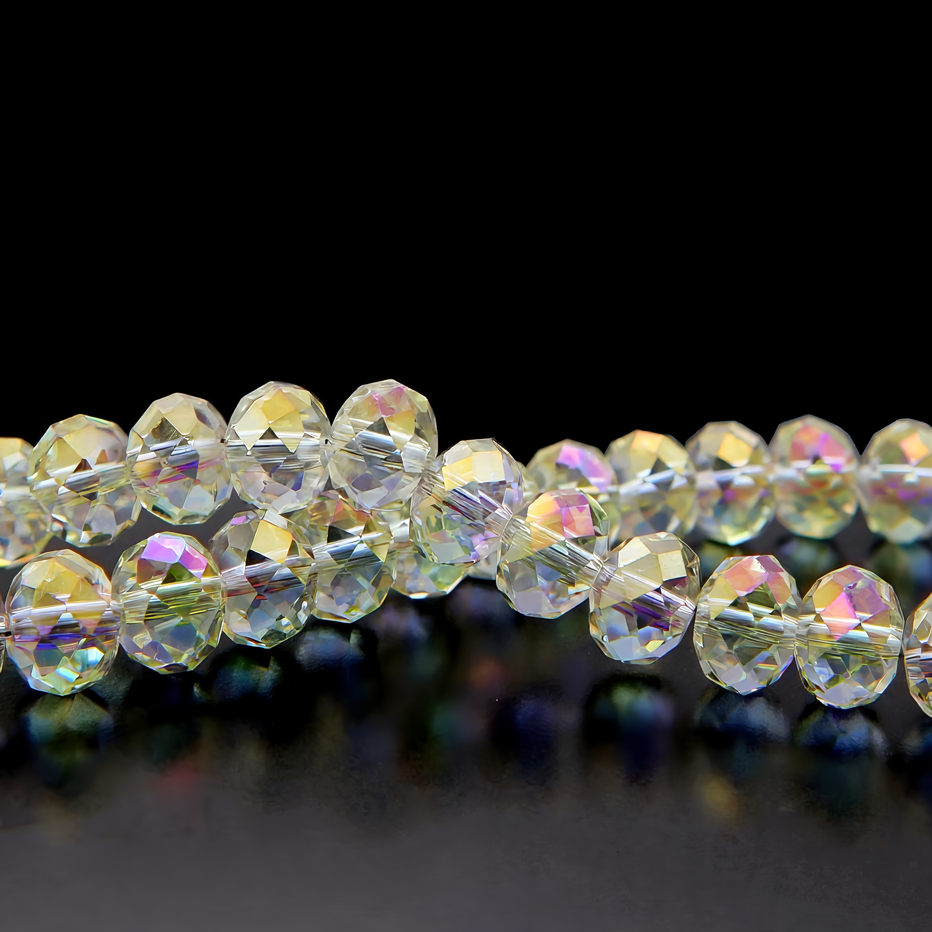 K9 Glass Faceted Rondelle Beads – Ultra-Transparent, Lead-Free, Premium Quality