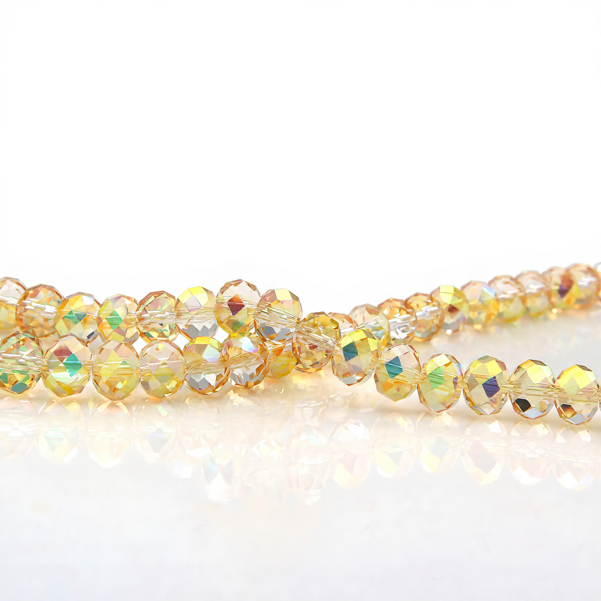 K9 Glass Faceted Rondelle Beads – Ultra-Transparent, Lead-Free, Premium Quality