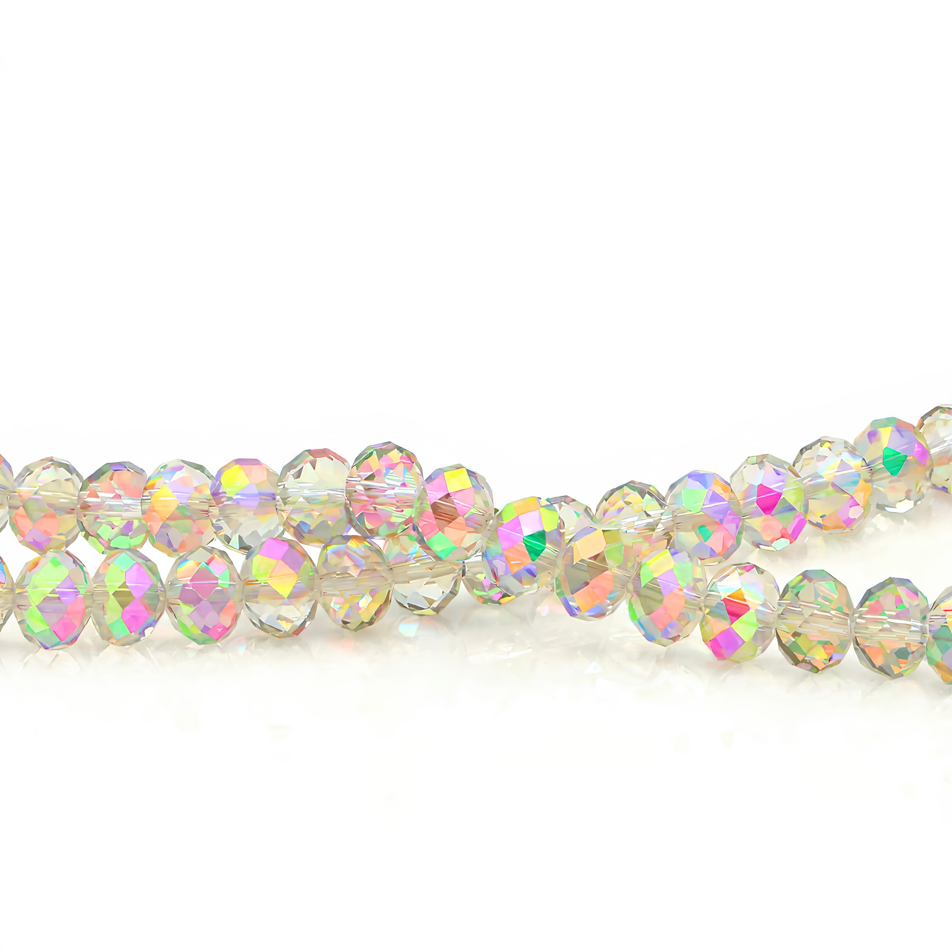 K9 Glass Faceted Rondelle Beads – Ultra-Transparent, Lead-Free, Premium Quality