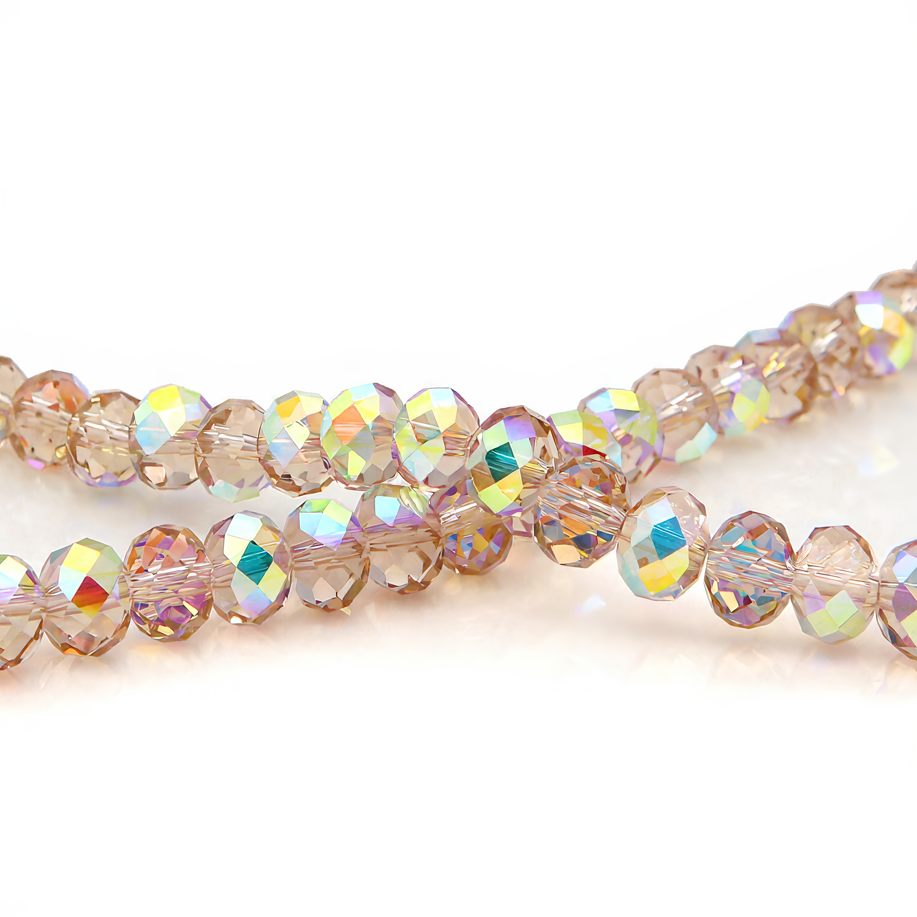 K9 Glass Faceted Rondelle Beads – Ultra-Transparent, Lead-Free, Premium Quality