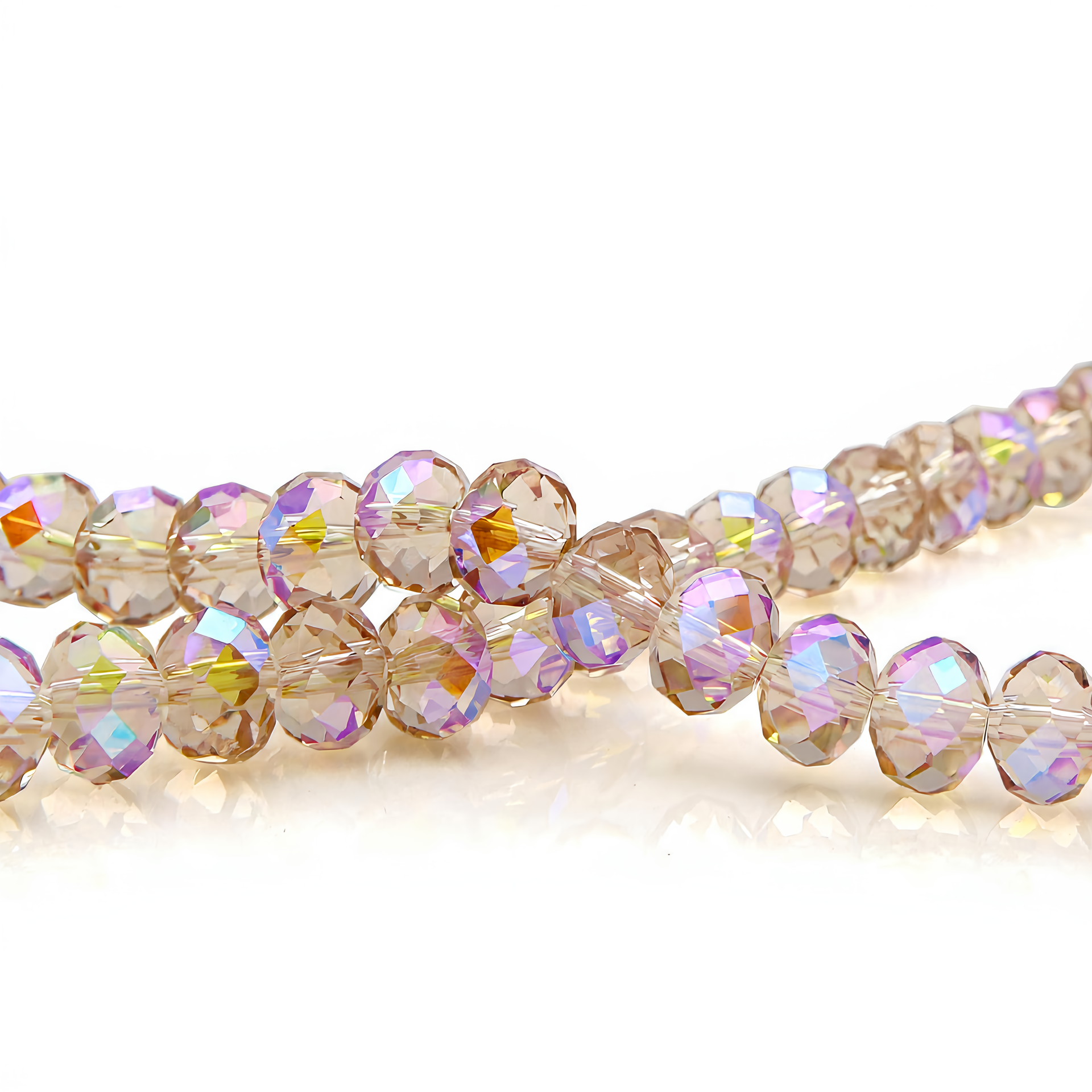 K9 Glass Faceted Rondelle Beads – Ultra-Transparent, Lead-Free, Premium Quality