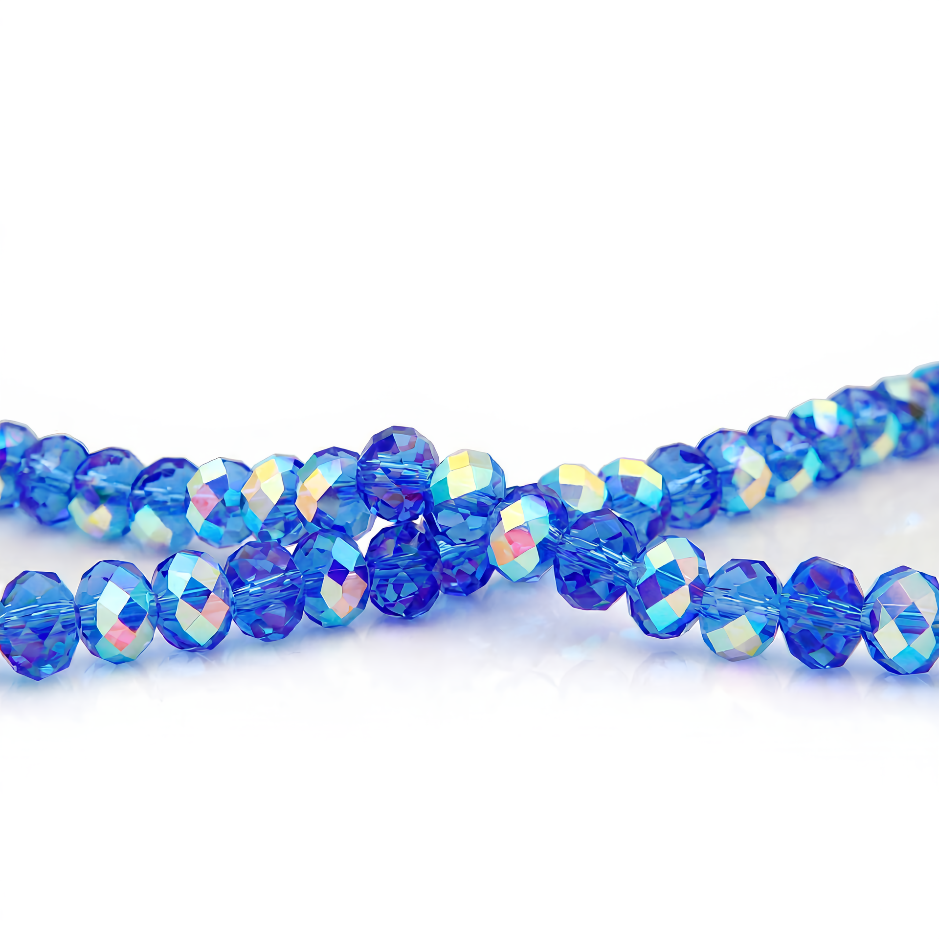 K9 Glass Faceted Rondelle Beads – Ultra-Transparent, Lead-Free, Premium Quality