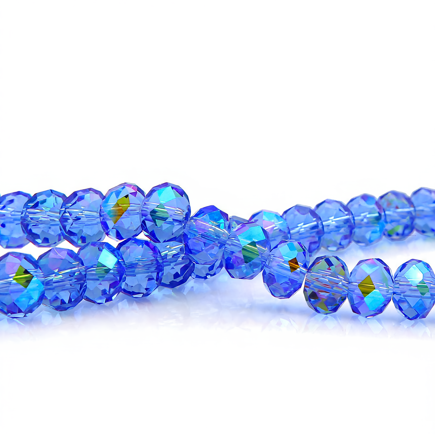 K9 Glass Faceted Rondelle Beads – Ultra-Transparent, Lead-Free, Premium Quality