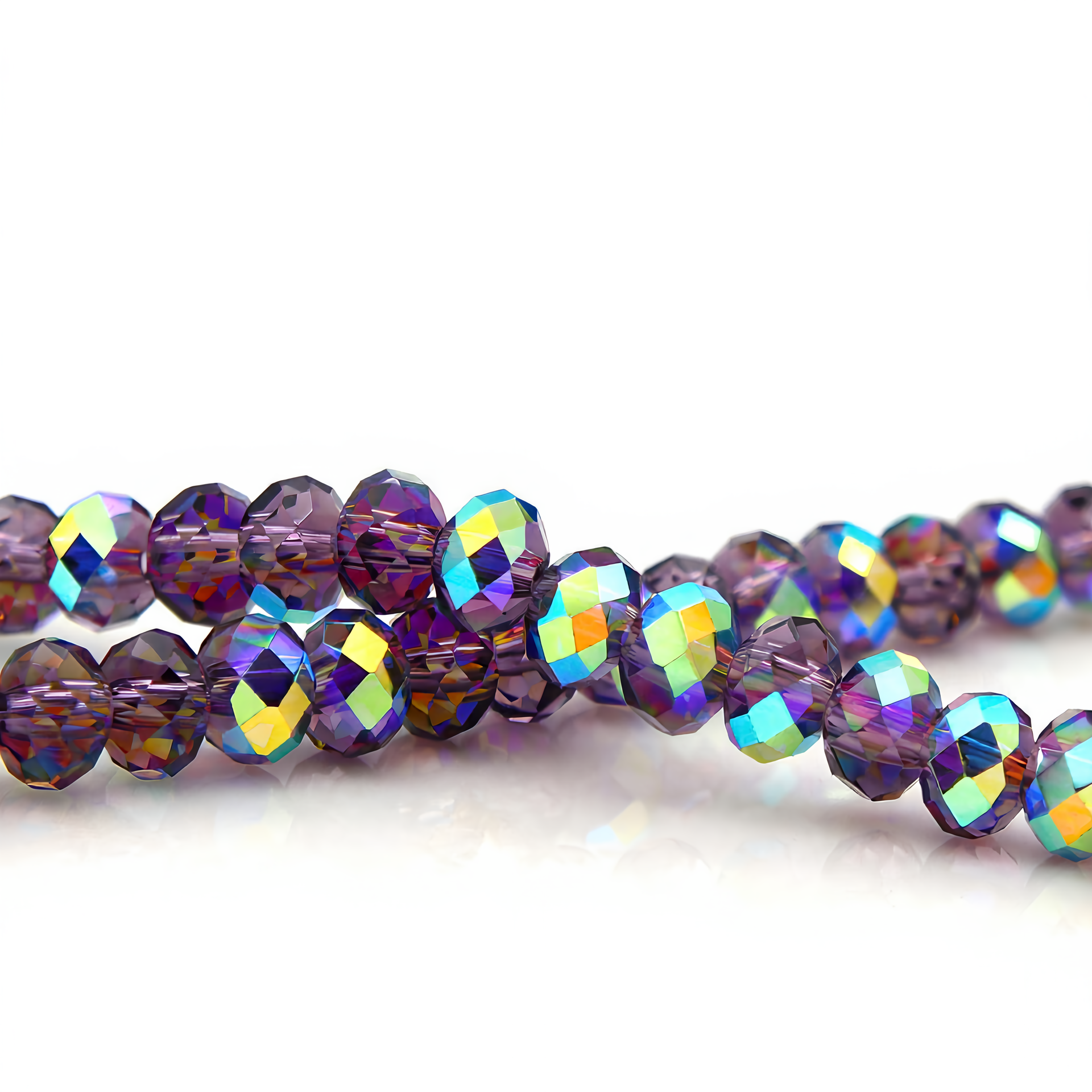 K9 Glass Faceted Rondelle Beads – Ultra-Transparent, Lead-Free, Premium Quality