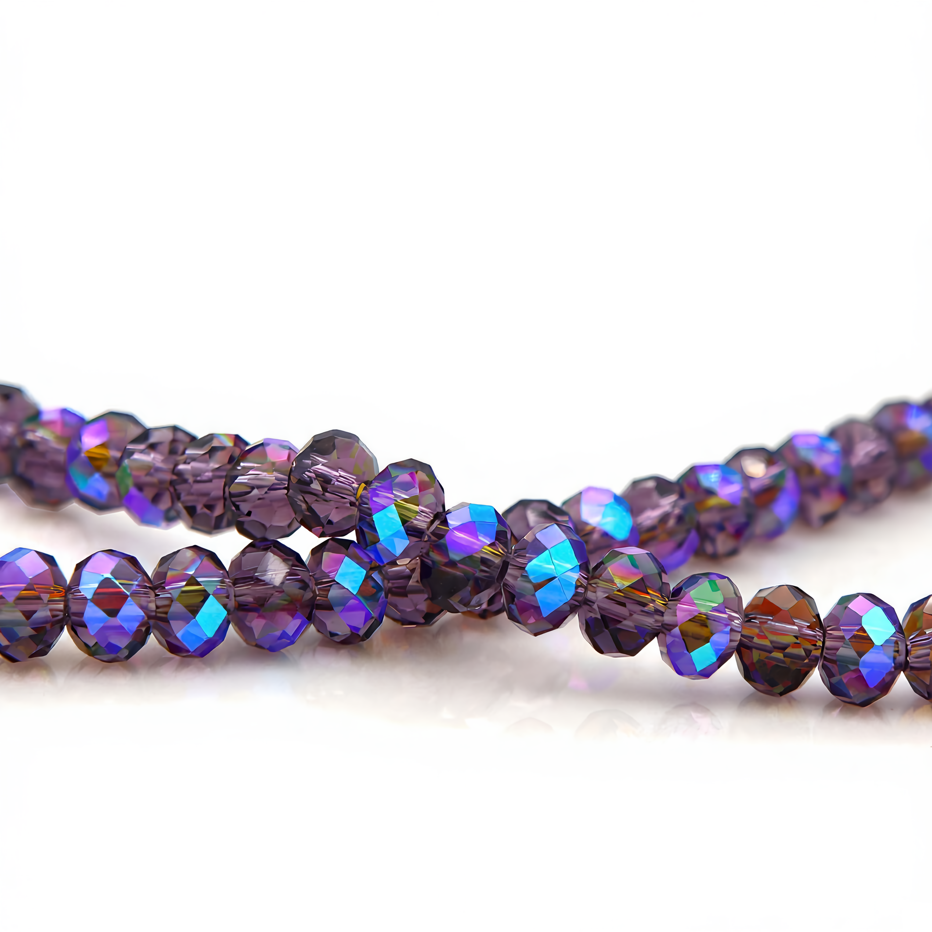 K9 Glass Faceted Rondelle Beads – Ultra-Transparent, Lead-Free, Premium Quality