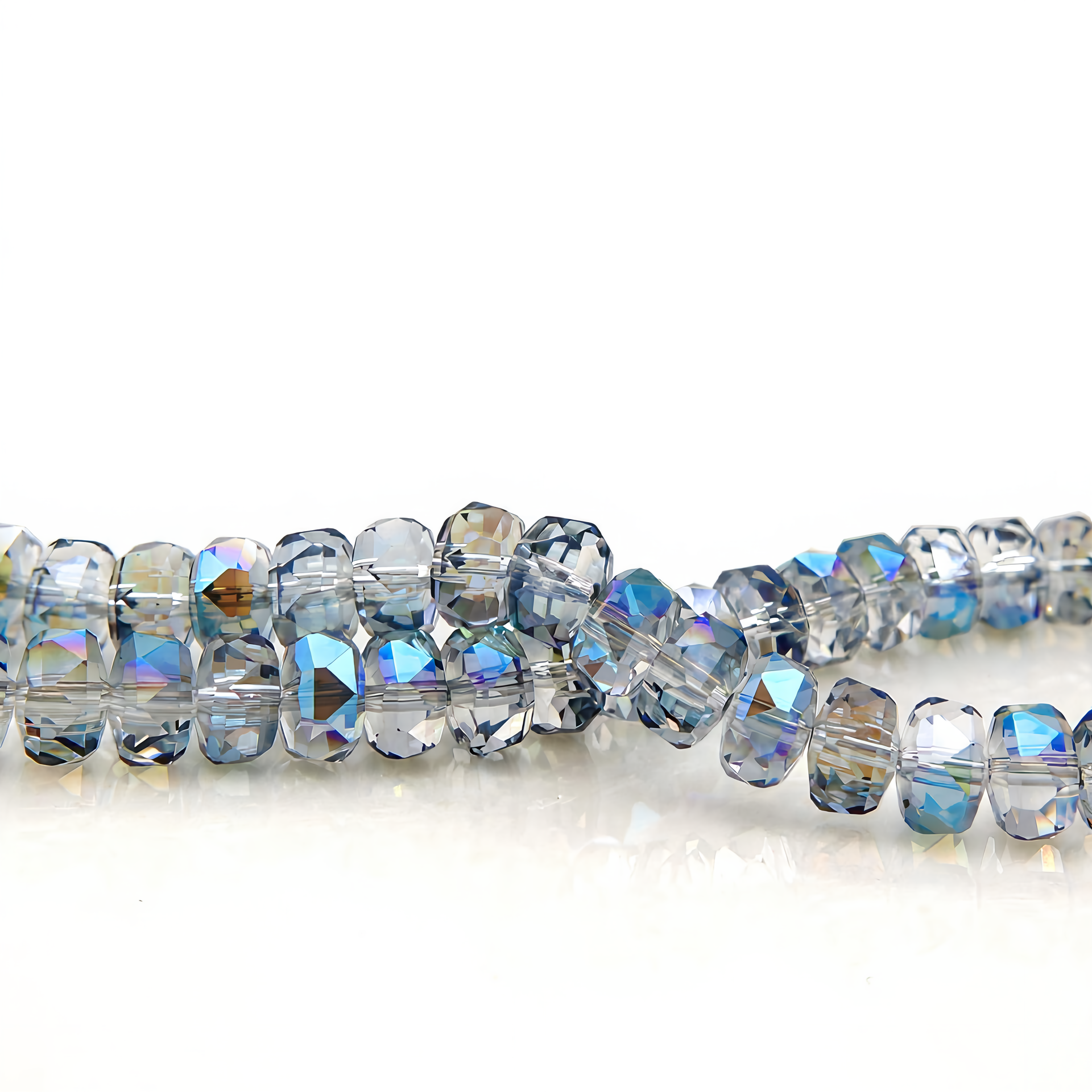 K9 Glass Faceted Tire Beads – Ultra-Transparent, Lead-Free, Premium Quality