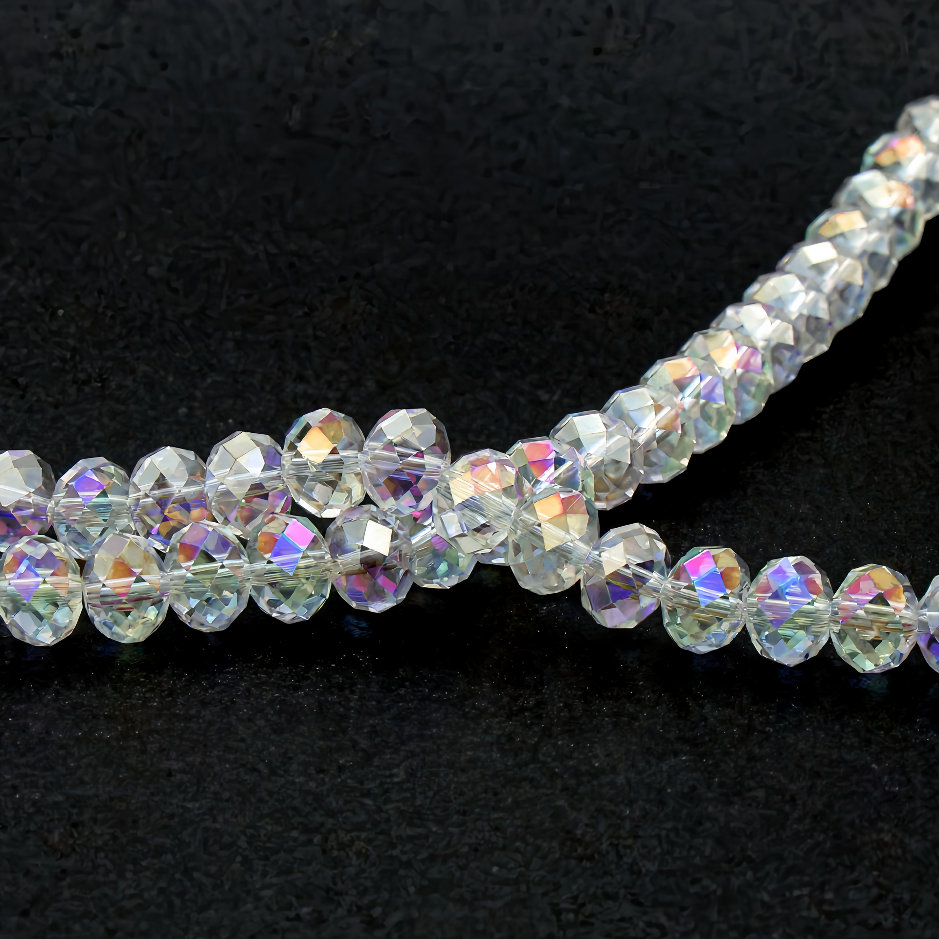 K9 Glass Faceted Rondelle Beads – Ultra-Transparent, Lead-Free, Premium Quality