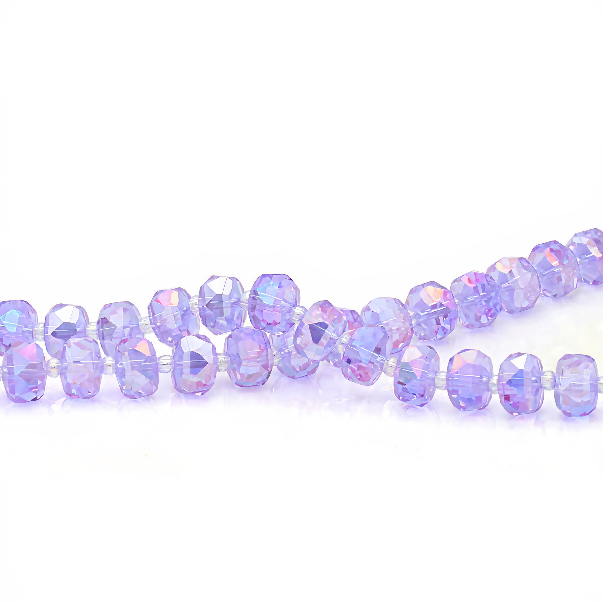 K9 Glass Faceted Tire Beads – Ultra-Transparent, Lead-Free, Premium Quality