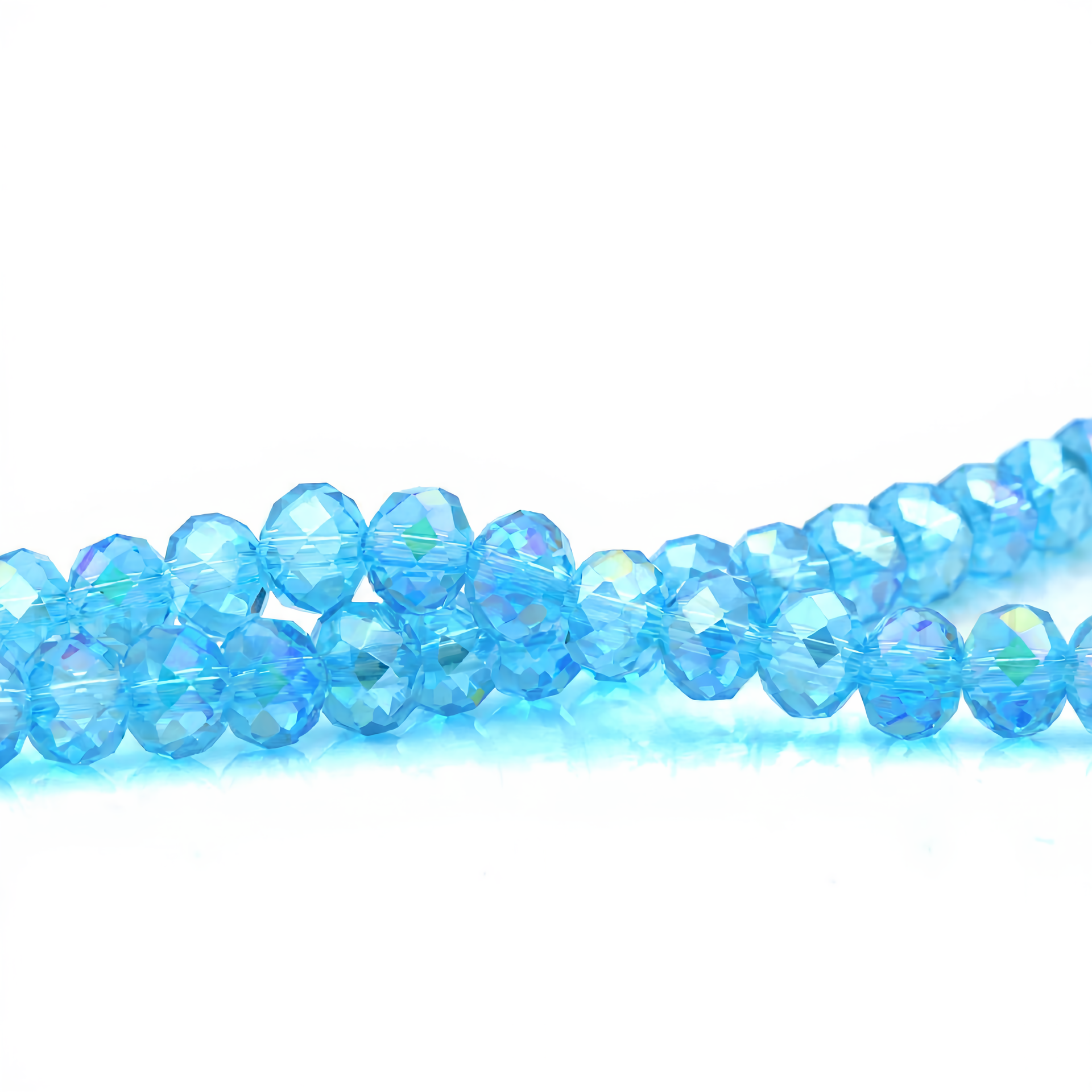 K9 Glass Faceted Rondelle Beads – Ultra-Transparent, Lead-Free, Premium Quality