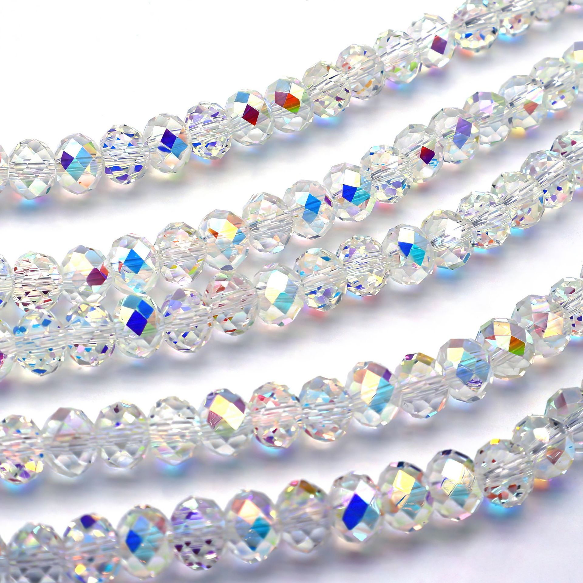 K9 Glass Faceted Rondelle Beads – Ultra-Transparent, Lead-Free, Premium Quality