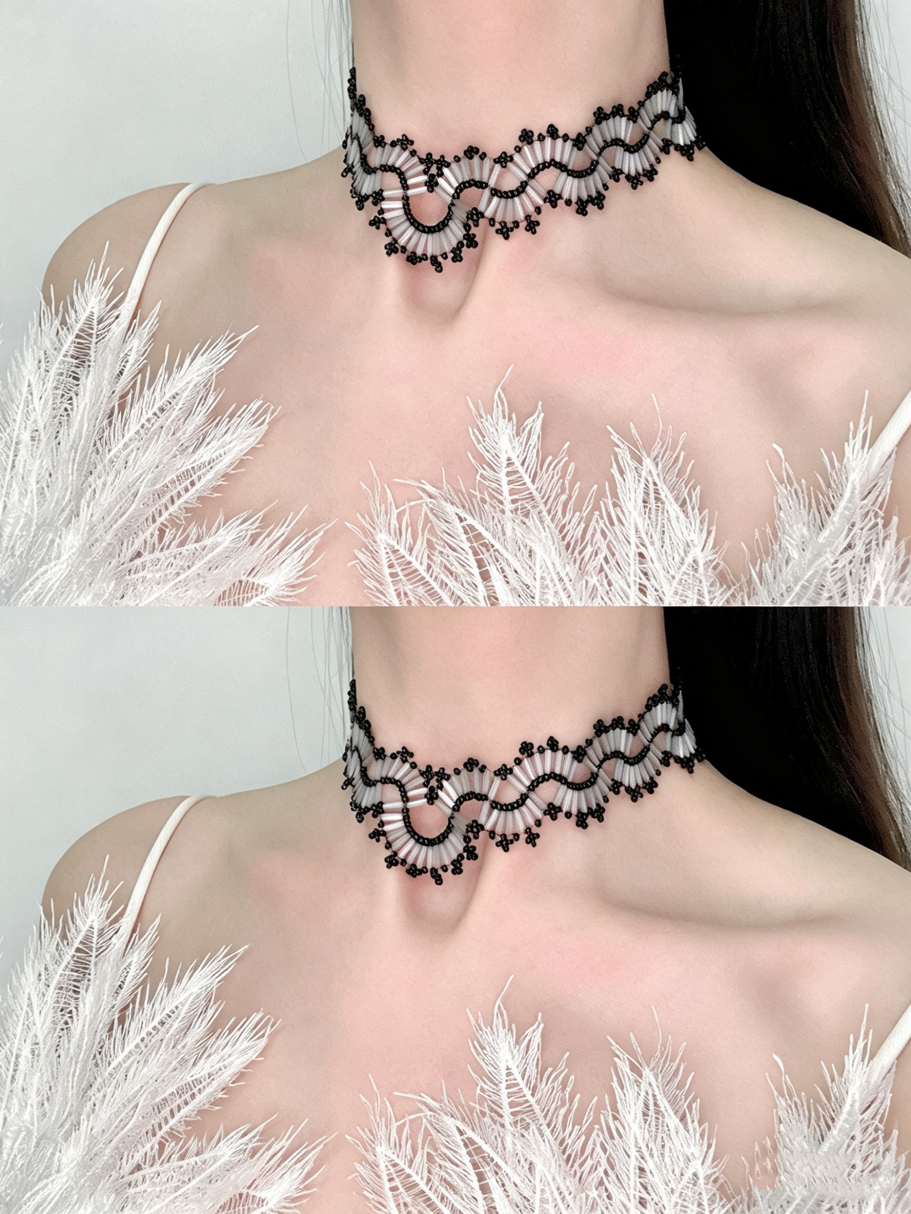 No.61 DIY Kit – Dark Princess Style Beaded Necklace DIY Kit – Bugle & Seed Beads（XL024）