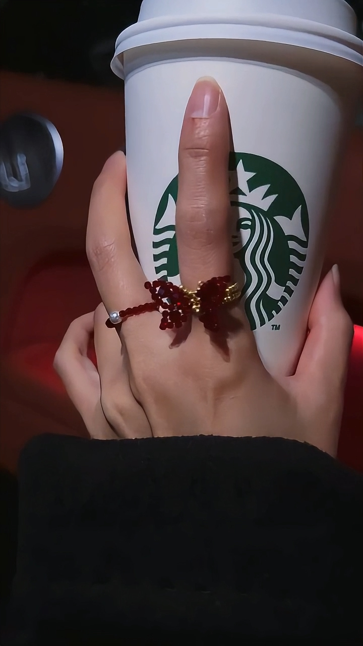 No.32 DIY Kit – Dainty Red Butterfly Beaded Ring（⚠️ Add-On Only – No Separate Shipping）