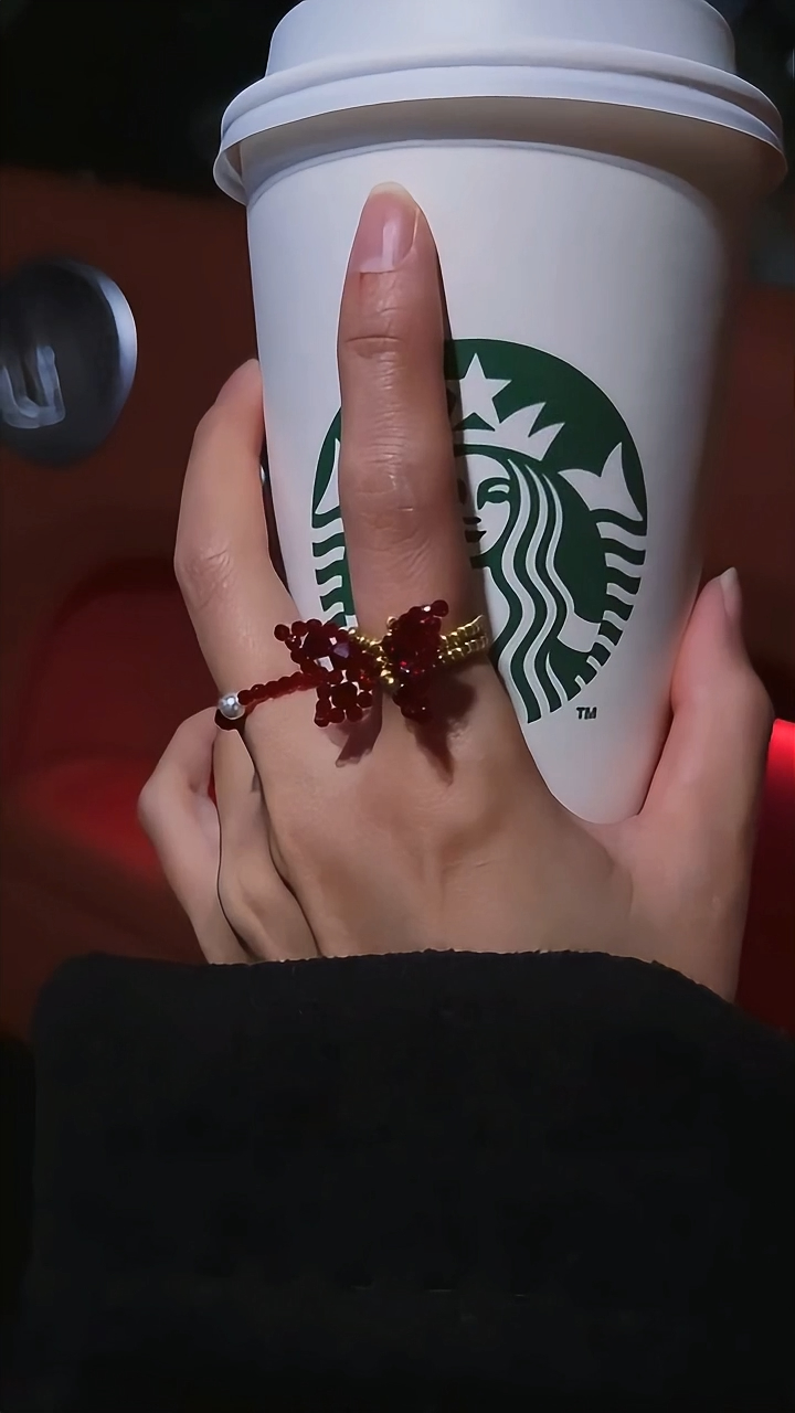 No.32 DIY Kit – Dainty Red Butterfly Beaded Ring（⚠️ Add-On Only – No Separate Shipping）