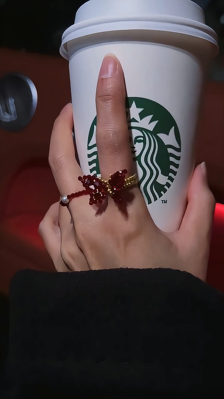 No.32 DIY Kit – Dainty Red Butterfly Beaded Ring（⚠️ Add-On Only – No Separate Shipping）