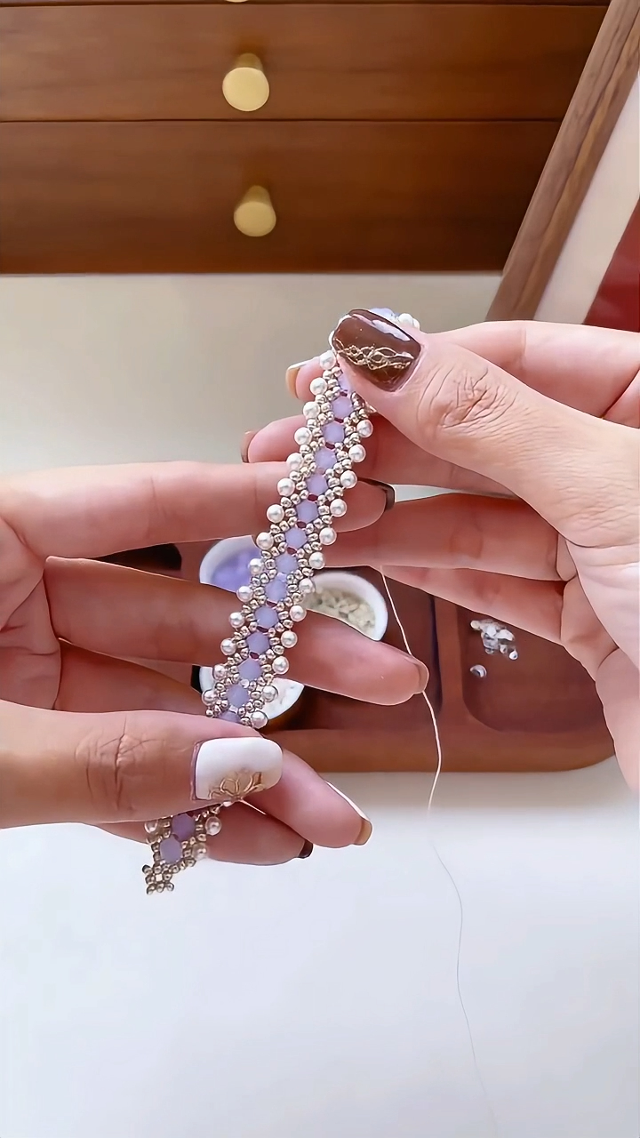 No.34 DIY Kit – Stunning Icy Elegance Beaded Bracelet（SL006）