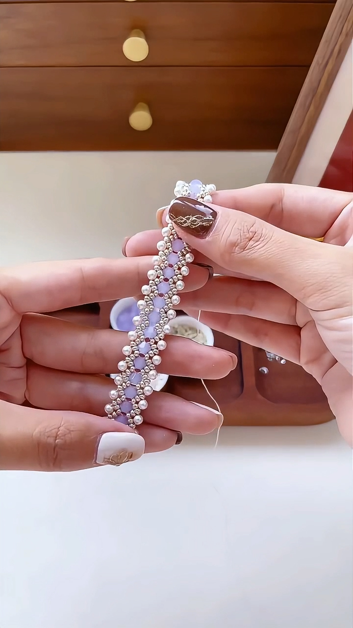No.34 DIY Kit – Stunning Icy Elegance Beaded Bracelet（SL006）