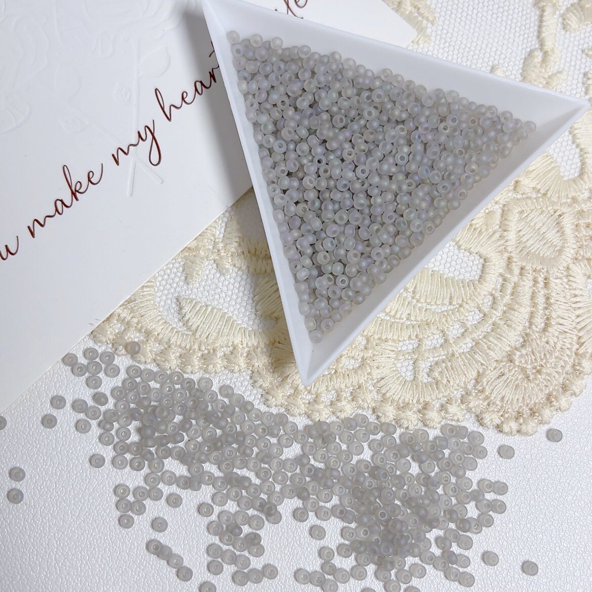 2mm Matte Glass Seed Beads with Subtle Iridescent Sheen – Premium Quality