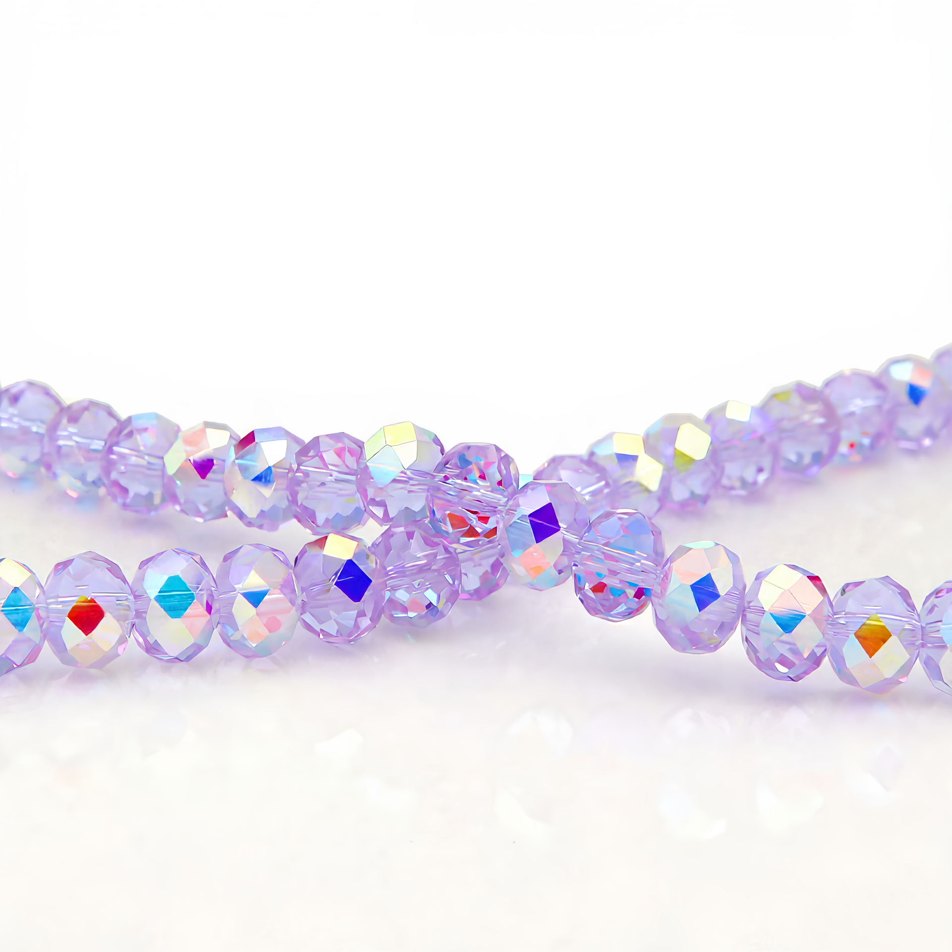 K9 Glass Faceted Rondelle Beads – Ultra-Transparent, Lead-Free, Premium Quality