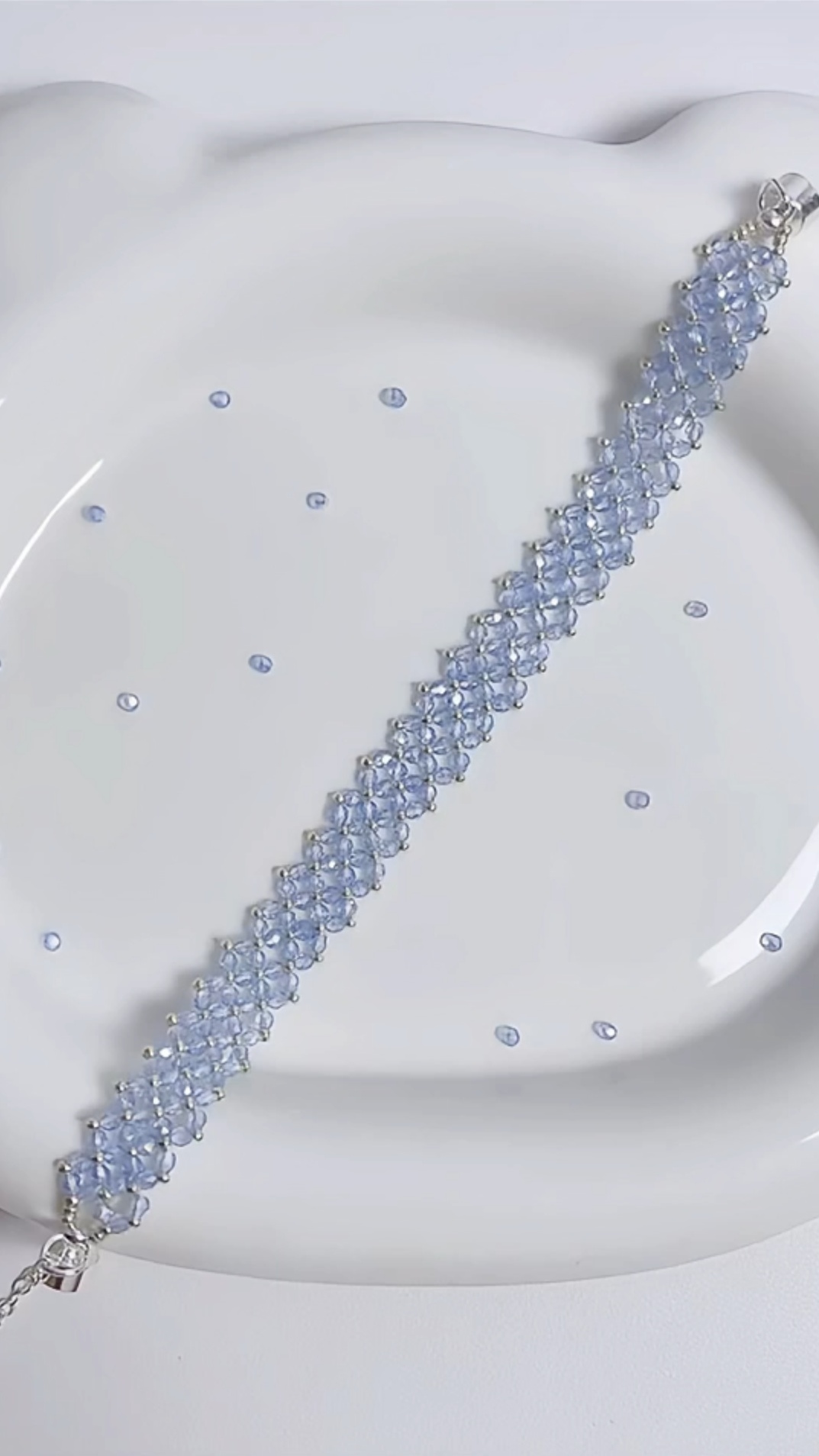 GB015 DIY Kit – Double-Row Diamond Mesh Bracelet – Handwoven with Rondelle & Seed Beads