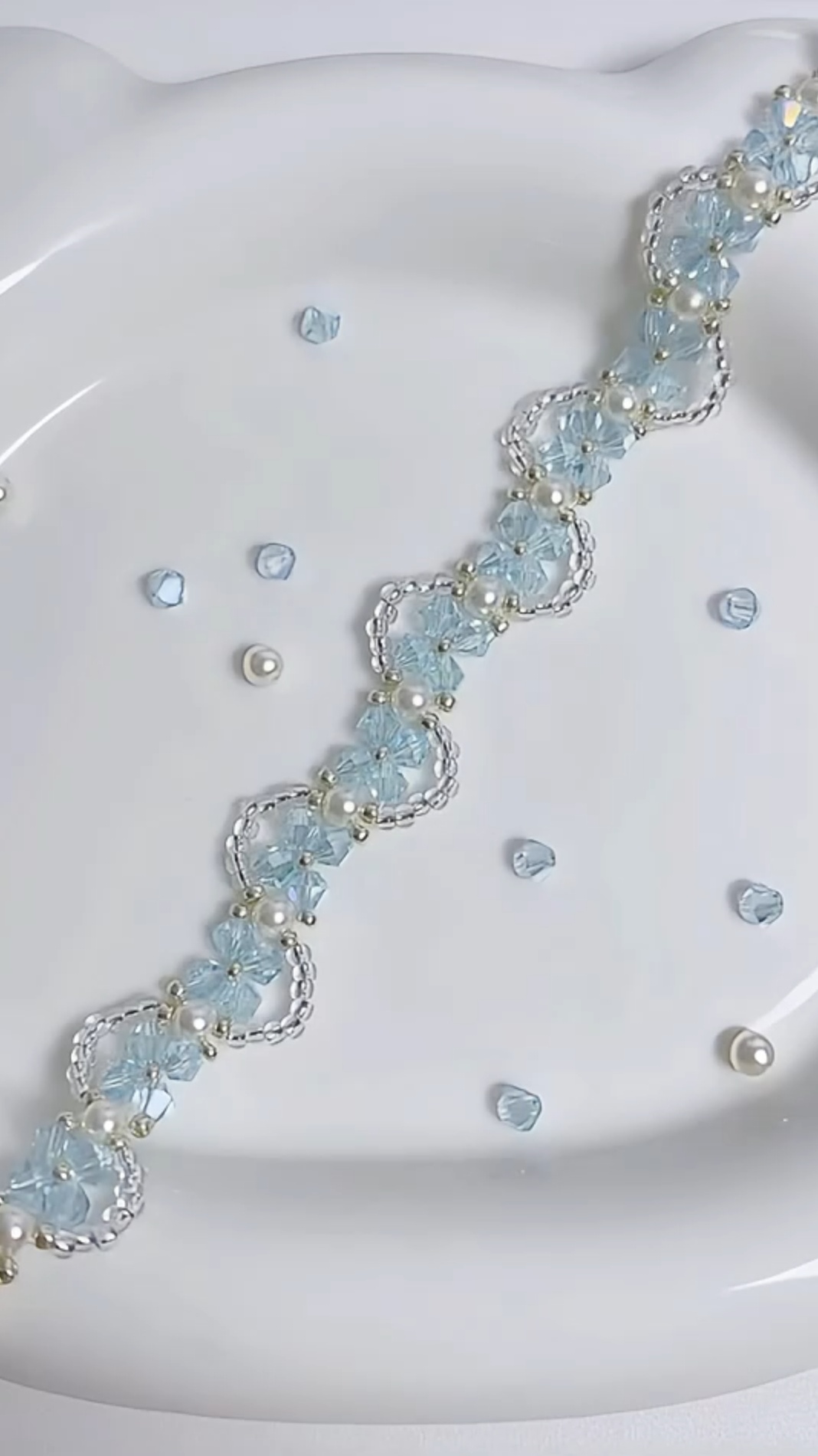 GB016 DIY Kit – Bicorne Bead Lace Bracelet DIY Kit – Seed Beads, Pearls & Clasp