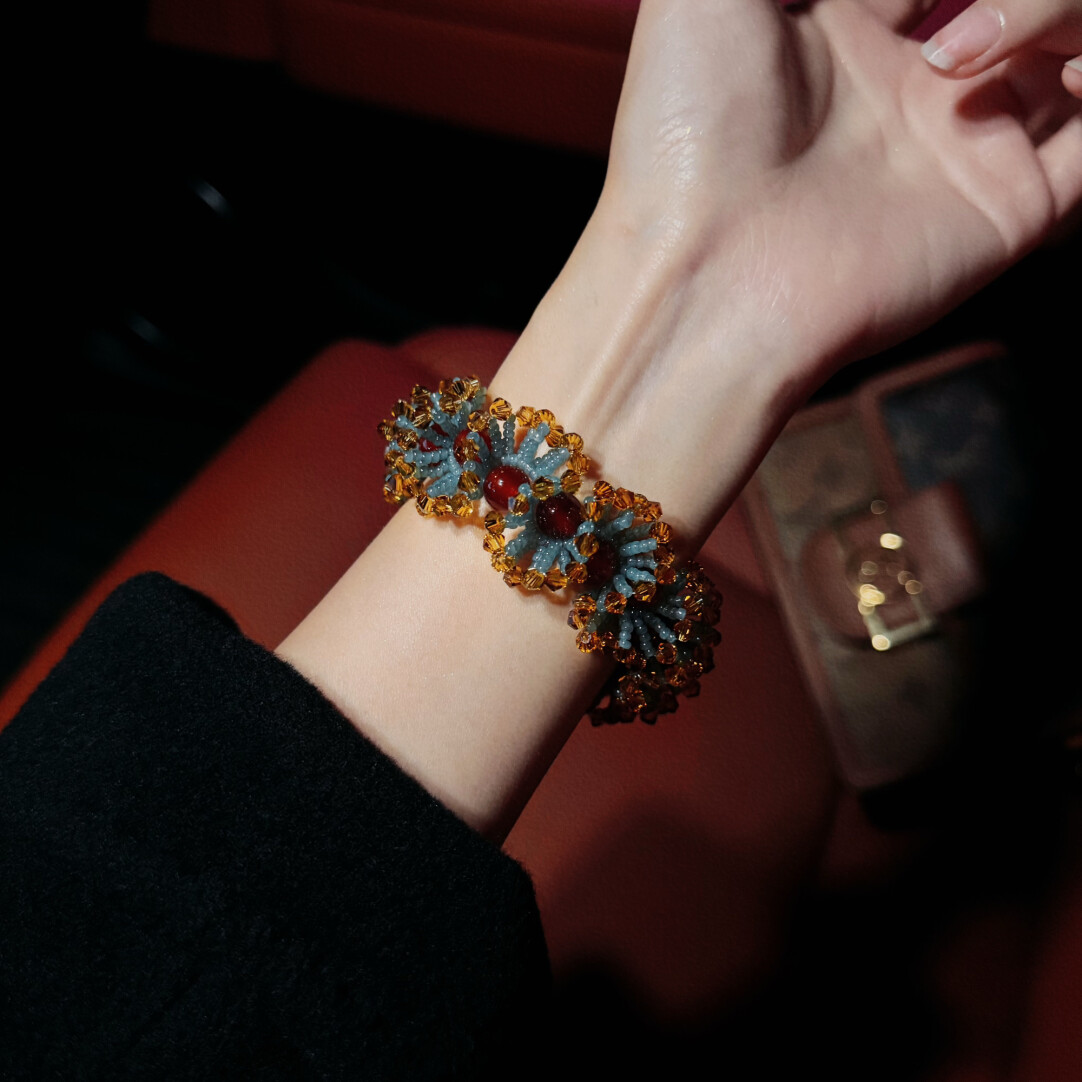 No.59 DIY Kit – Chinese Classical Lace Bracelet – Agate & Seed Bead Design（SL004）