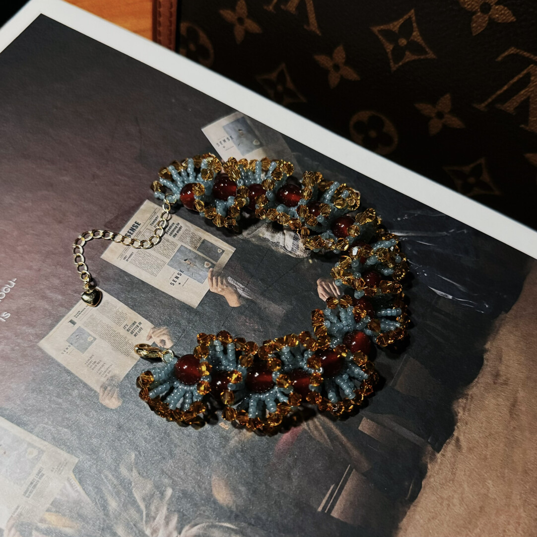 No.59 DIY Kit – Chinese Classical Lace Bracelet – Agate & Seed Bead Design（SL004）